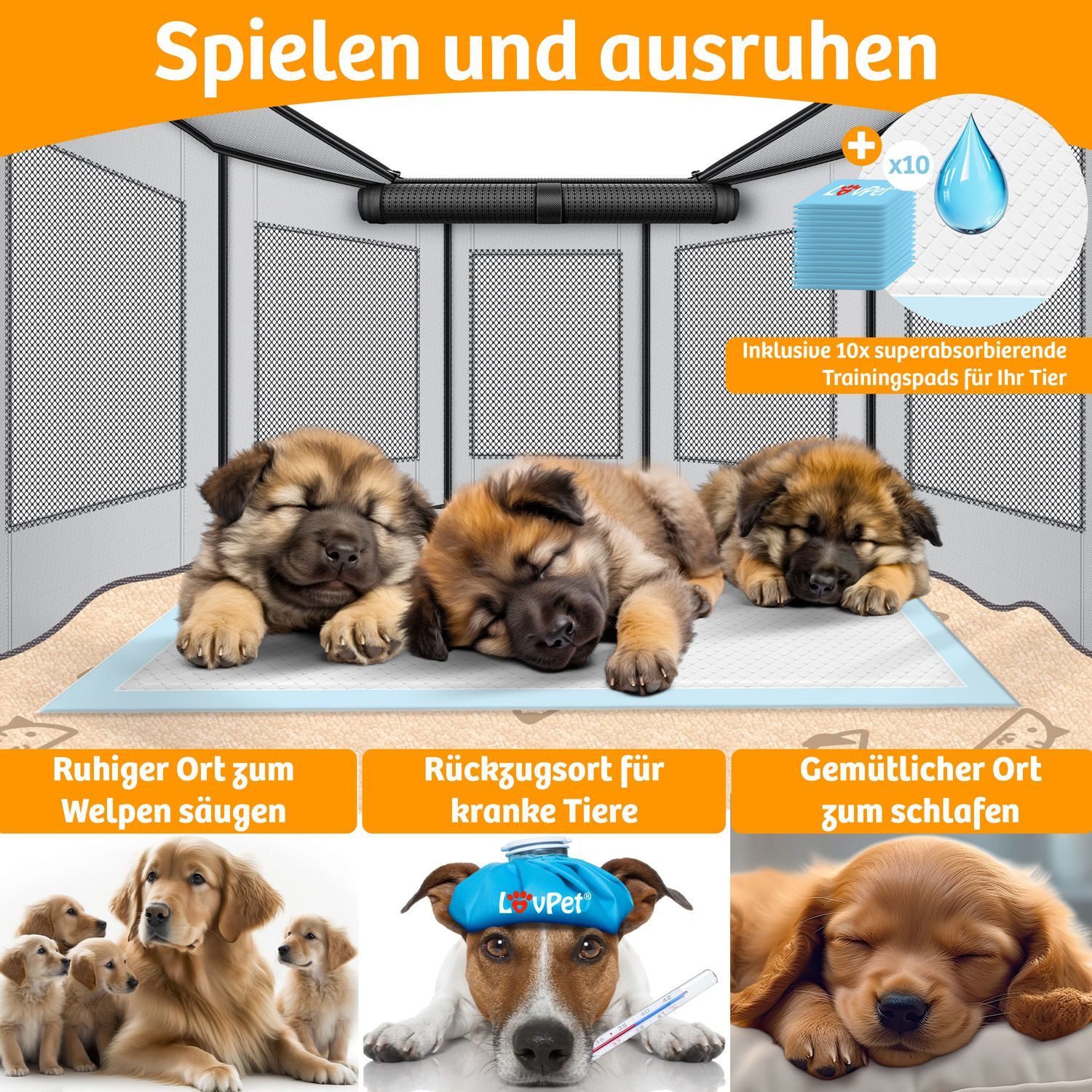 Lovpet Laufstall, für drinnen & draußen günstig online kaufen