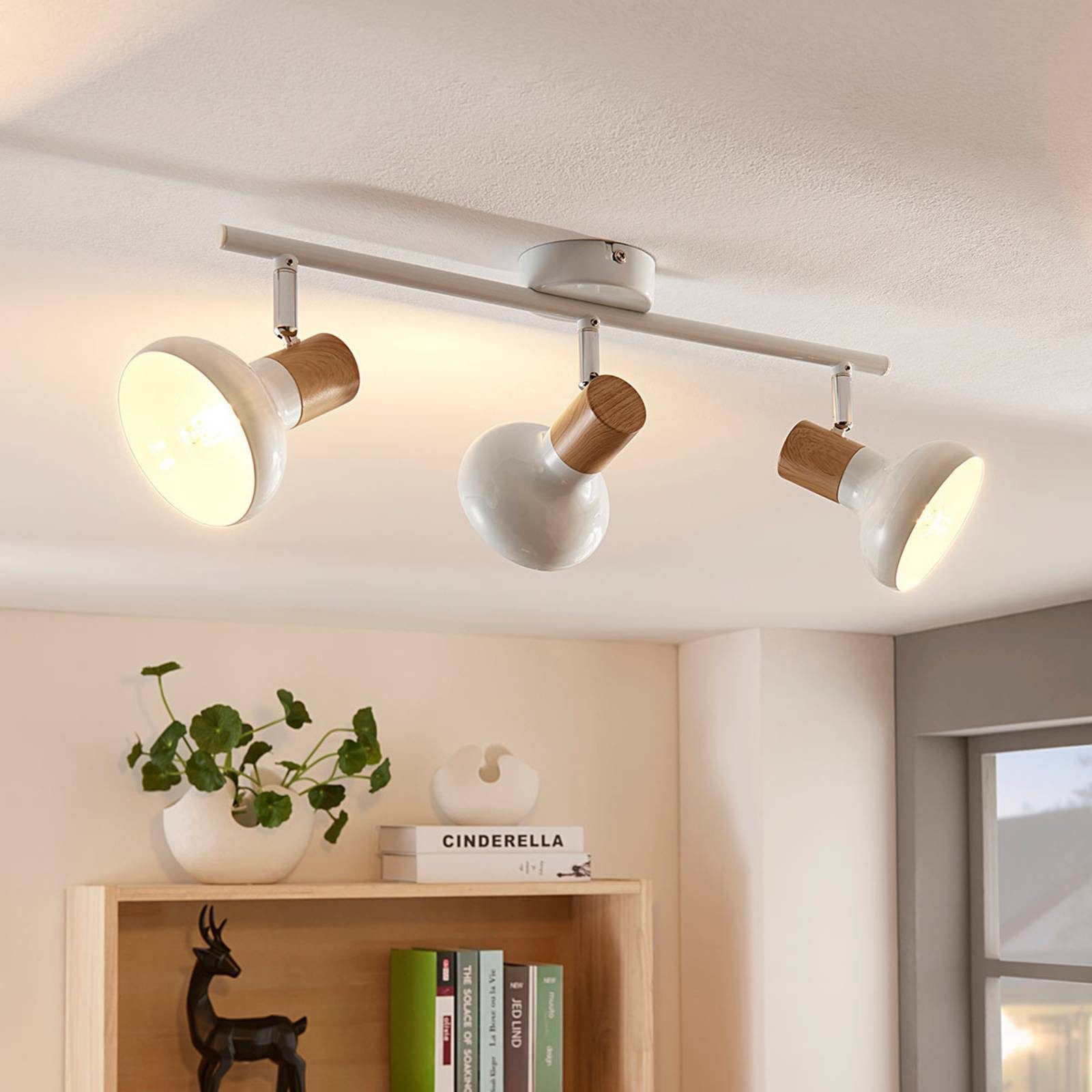 Lindby Deckenstrahler Fridolin, Metall, Weiß IP20, 3 x 40 W günstig online kaufen