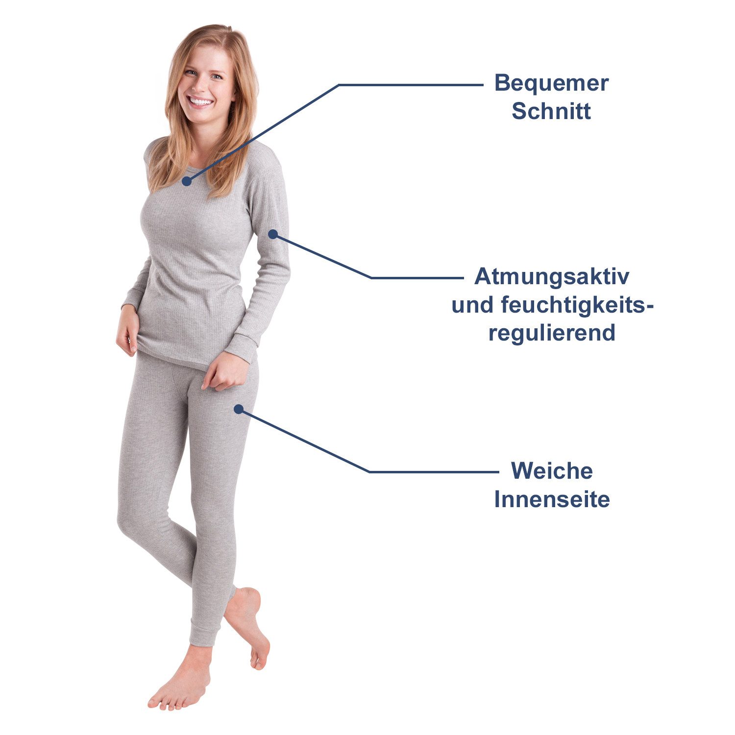 celodoro Thermounterhose 2er Pack Damen Ski- & Thermohose - Lange Winter Unterhose