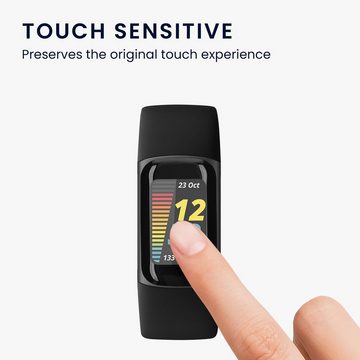 kwmobile Schutzfolie 2x Displayschutzfolie für Fitbit Charge 5, (1-St), Schutzfolie für Fitness Tracker - robuster Displayschutz - transparent