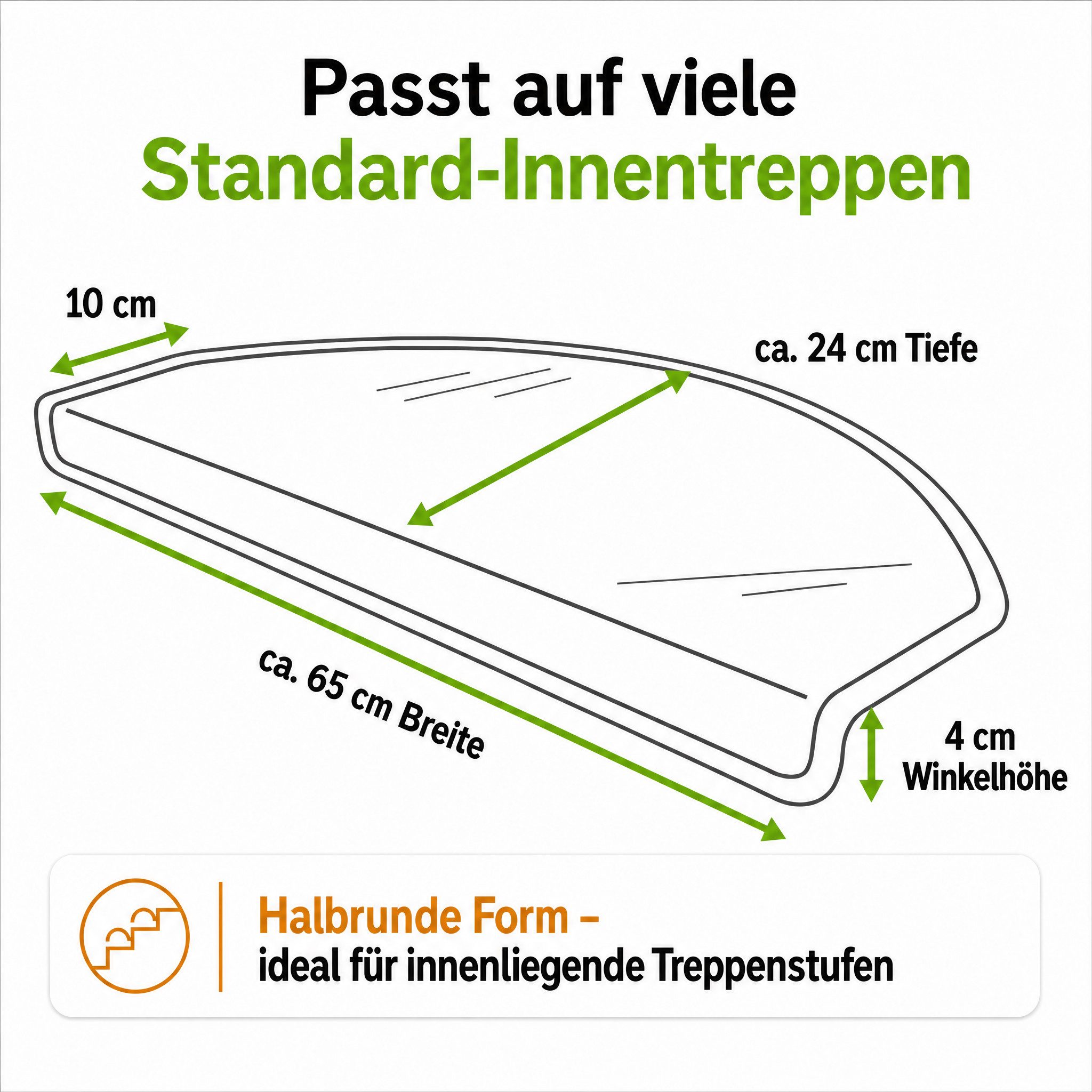 Metzker® Stufenmatte Stufenmatten DAS TEPPICHWERK Durango Halbrund in SparSets, halbrund, Höhe: 8 mm, 15 Stück im Set - Grün – Bild 4 von 4