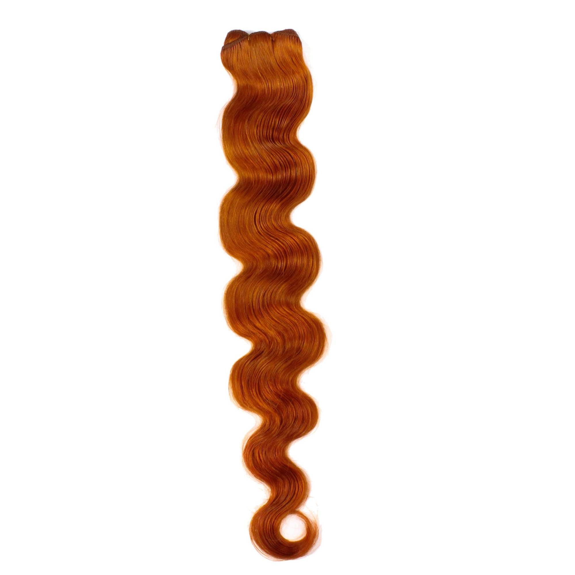 Echthaar-Extension Gewellte Echthaartresse #8/43 Hellblond Rot-Gold 40cm
