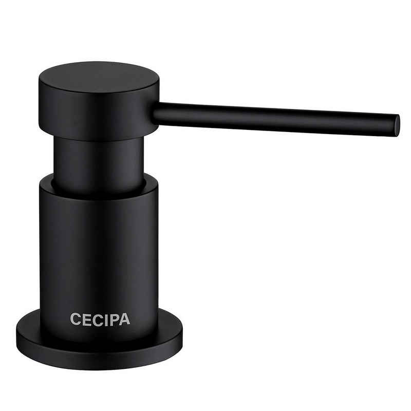 CECIPA Seifenspender Seifenspender Einbau Küche Spülmittelspender Mit 300ML Flasche Schwarz