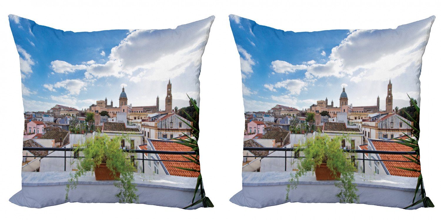 Kissenbezüge Modern Accent Doppelseitiger Digitaldruck, Stück), Stadt Abakuhaus Sizilien (2 Panorama Palermo