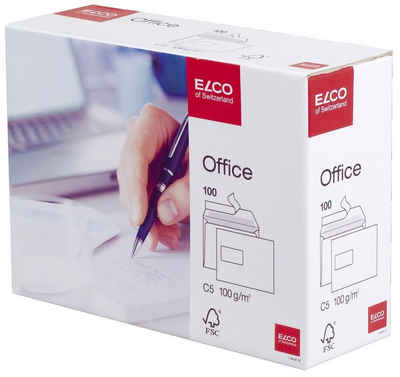 ELCO Briefumschlag ELCO Briefumschläge Office DIN C5 mit Fenster weiß 100 St.