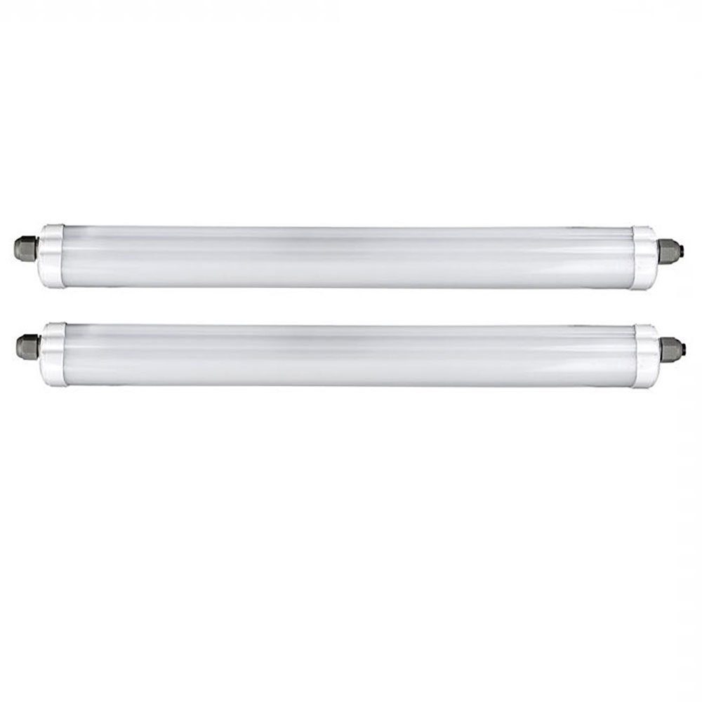 V-TAC LED Deckenleuchte, LED-Leuchtmittel fest verbaut, Tageslichtweiß, LED Wannenleuchte Feuchtraumlampe 6500K Kellerlampe L150 cm 2er Set