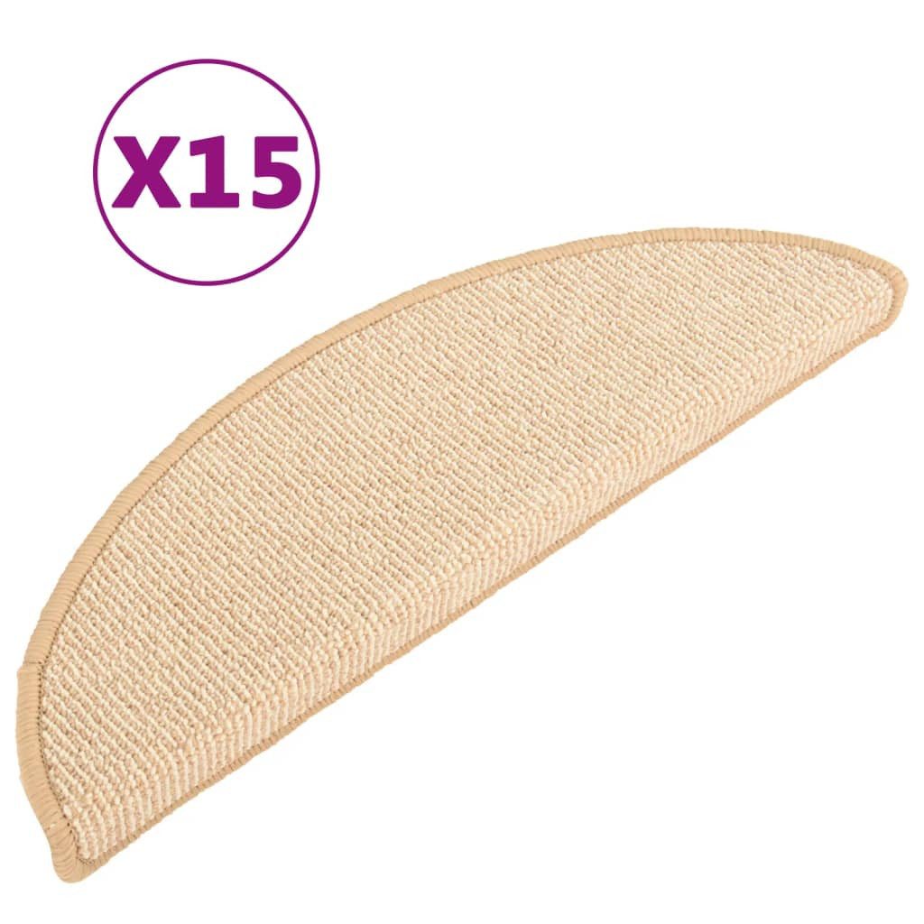 vidaXL Stufenmatte Treppenmatten 15 Stk. Creme günstig online kaufen