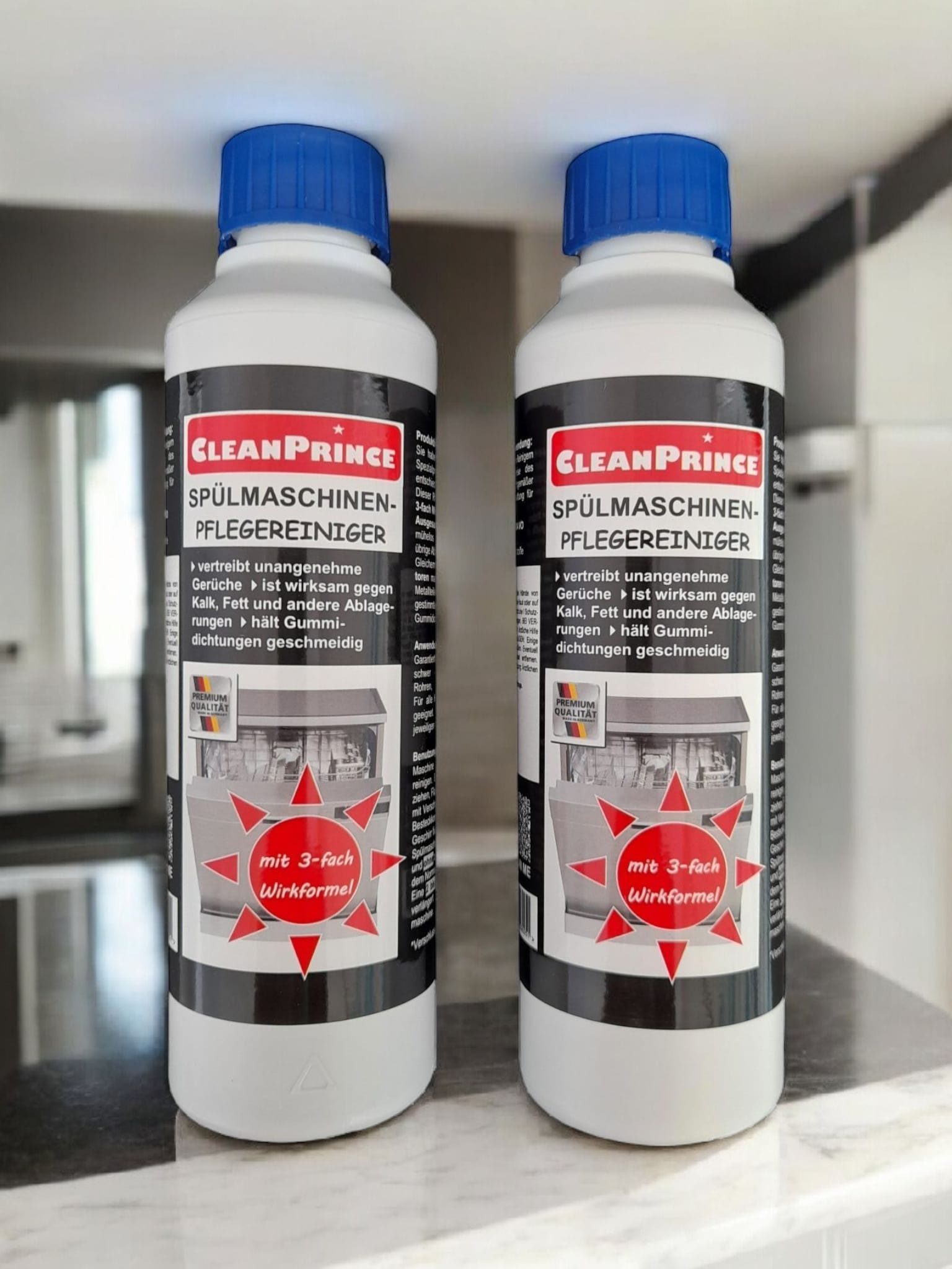 CleanPrince Spülmaschinenreiniger flüssige Pflege für die Spülmaschine Spülmaschinenpflege (pflegt Gummi und Dichtungen)