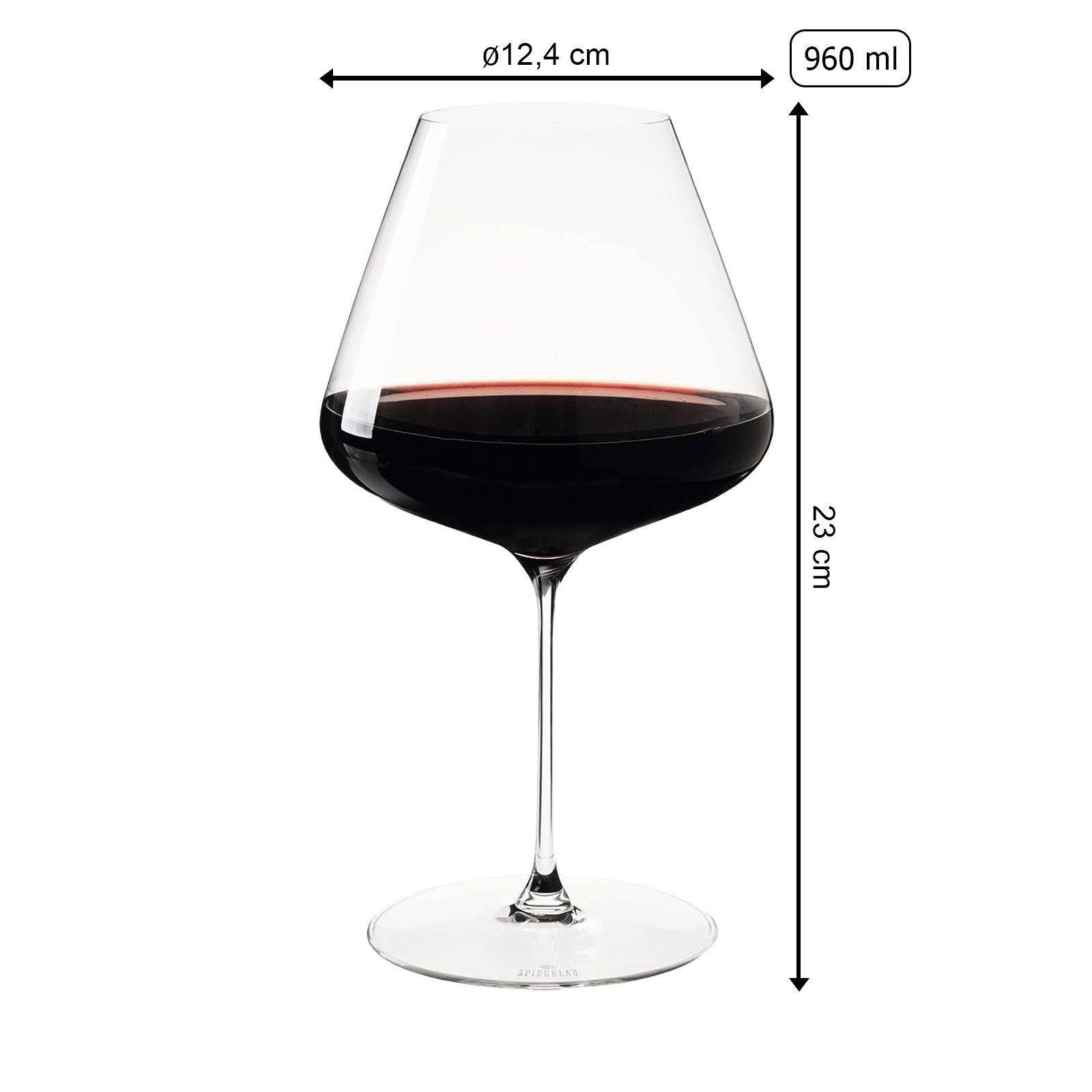 SPIEGELAU Rotweinglas Definition Burgundergläser 960 ml 2er Set, 2-tlg., Glas