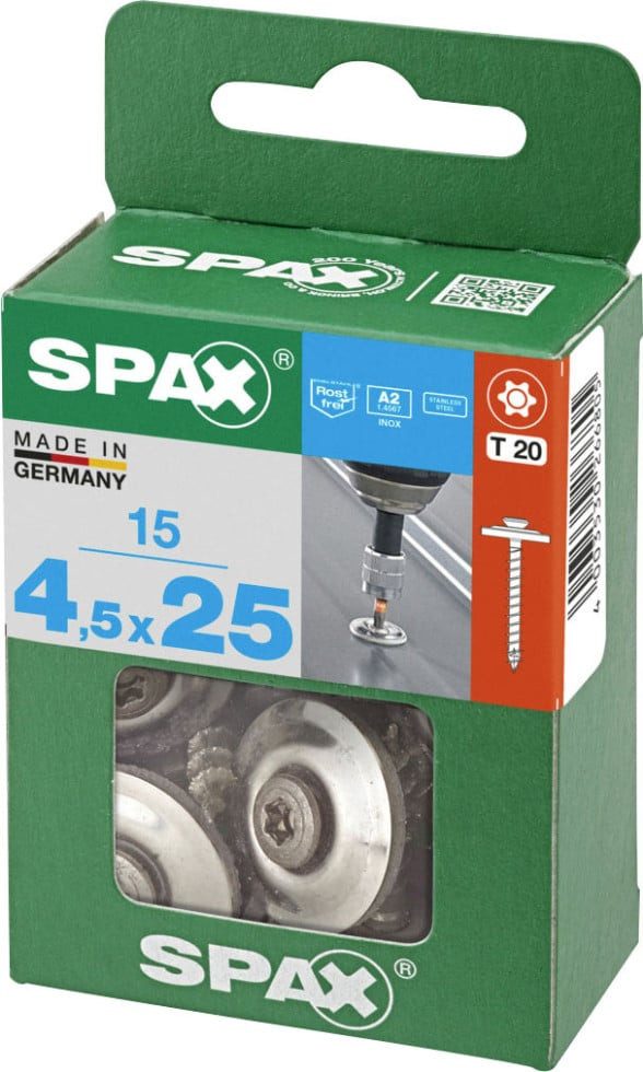 SPAX Spenglerschraube Spax Spenglerschrauben 4,5 x 25 mm T20 Vollgewinde