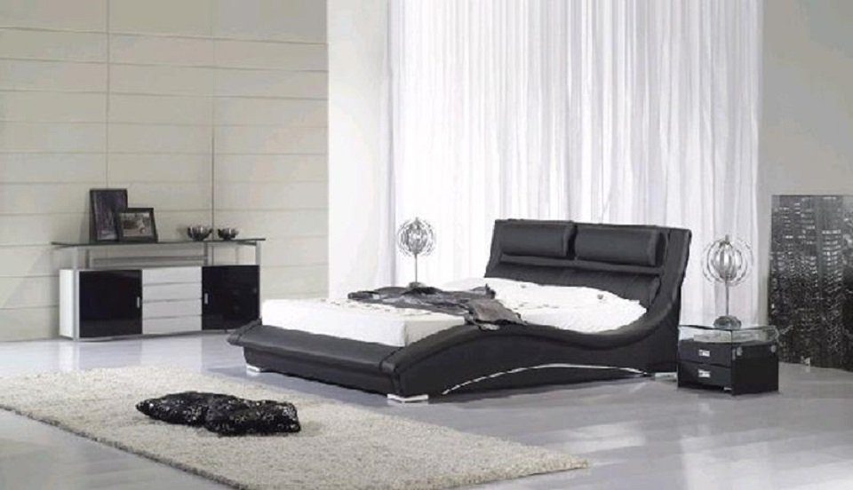 JVmoebel Bett Multifunktion Bett Doppelbett Ehebett 180x200cm Schwarz Polsterbett Betten