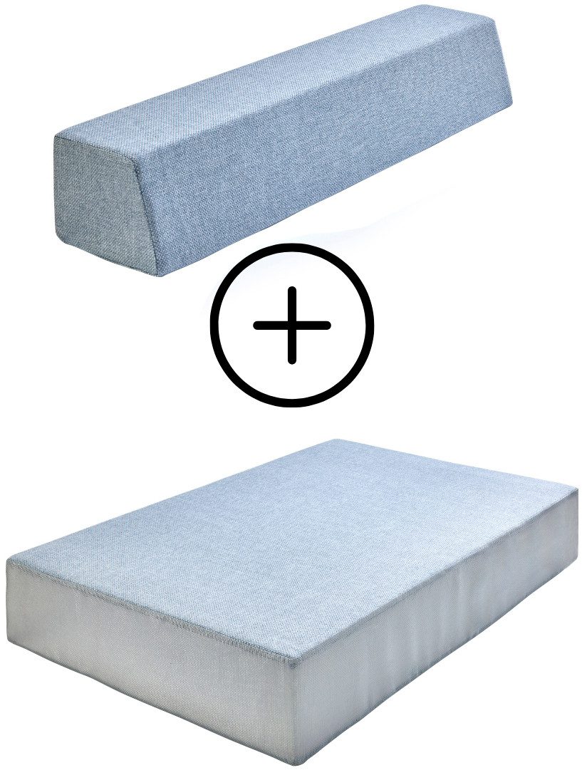 Hipp-Hopp - das Hüpfpolster Weichbodenmatte Hüpfpolster S, Lounge Outdoor + Rückenpolster S Gerade Lounge Outdoor (Set), Made in Germany