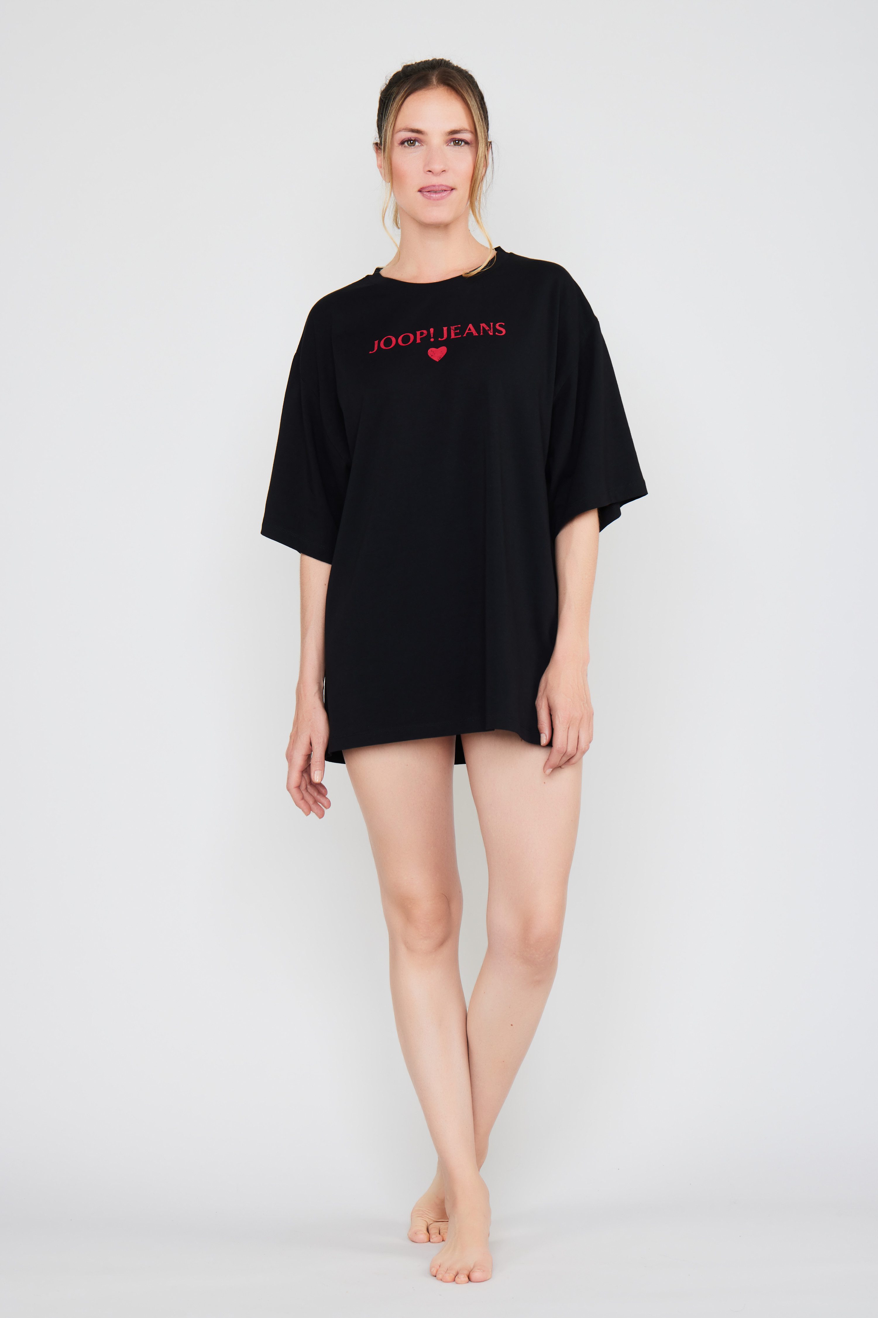 Joop Jeans T-Shirt After Dark (JOOP! Jeans) mit Logo-Schriftzug vorn, Kurzarm, Rundhalsausschnitt