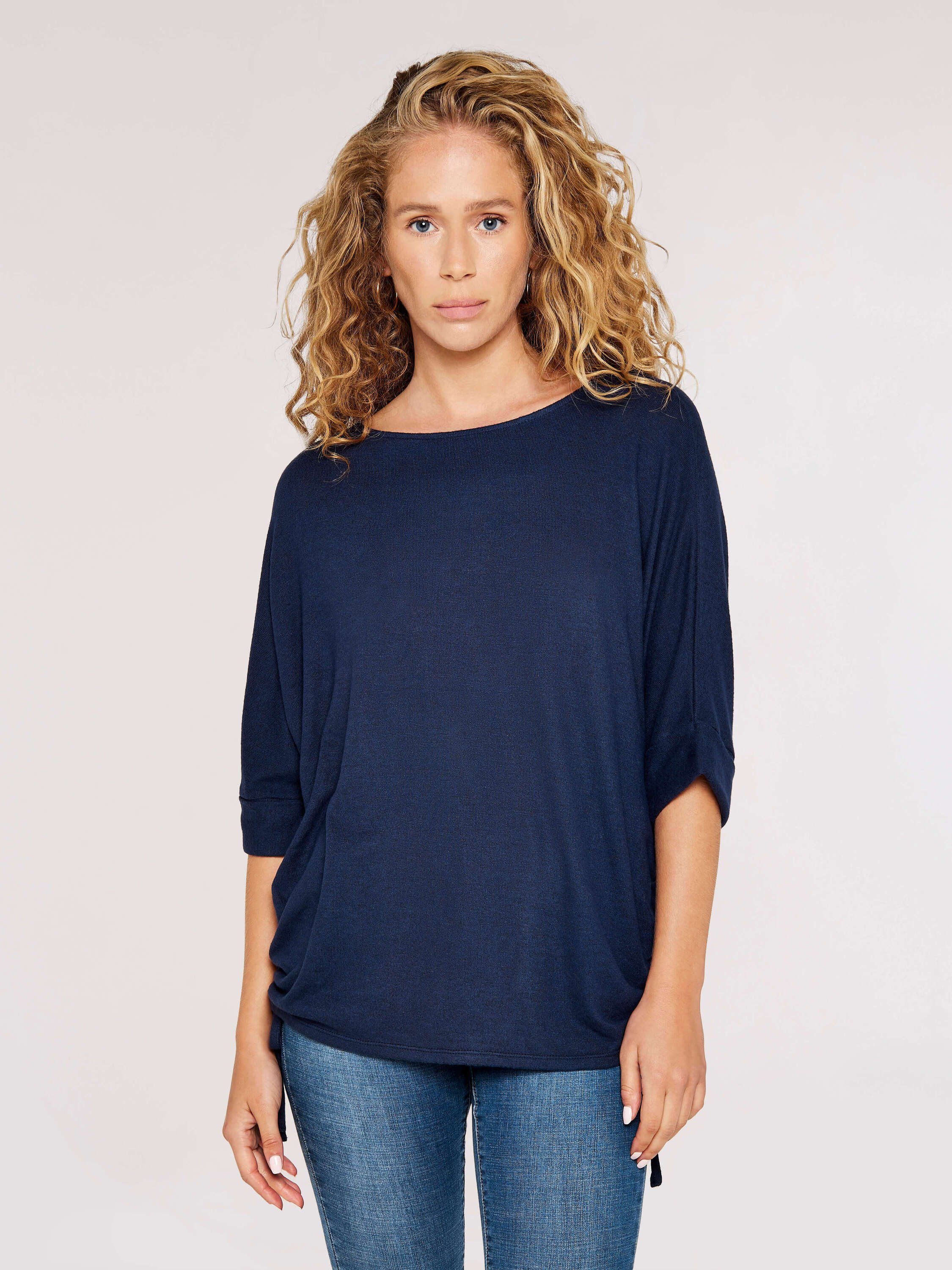 Apricot Klassische Bluse Weicher Rundhalspullover, mit günstig online kaufen