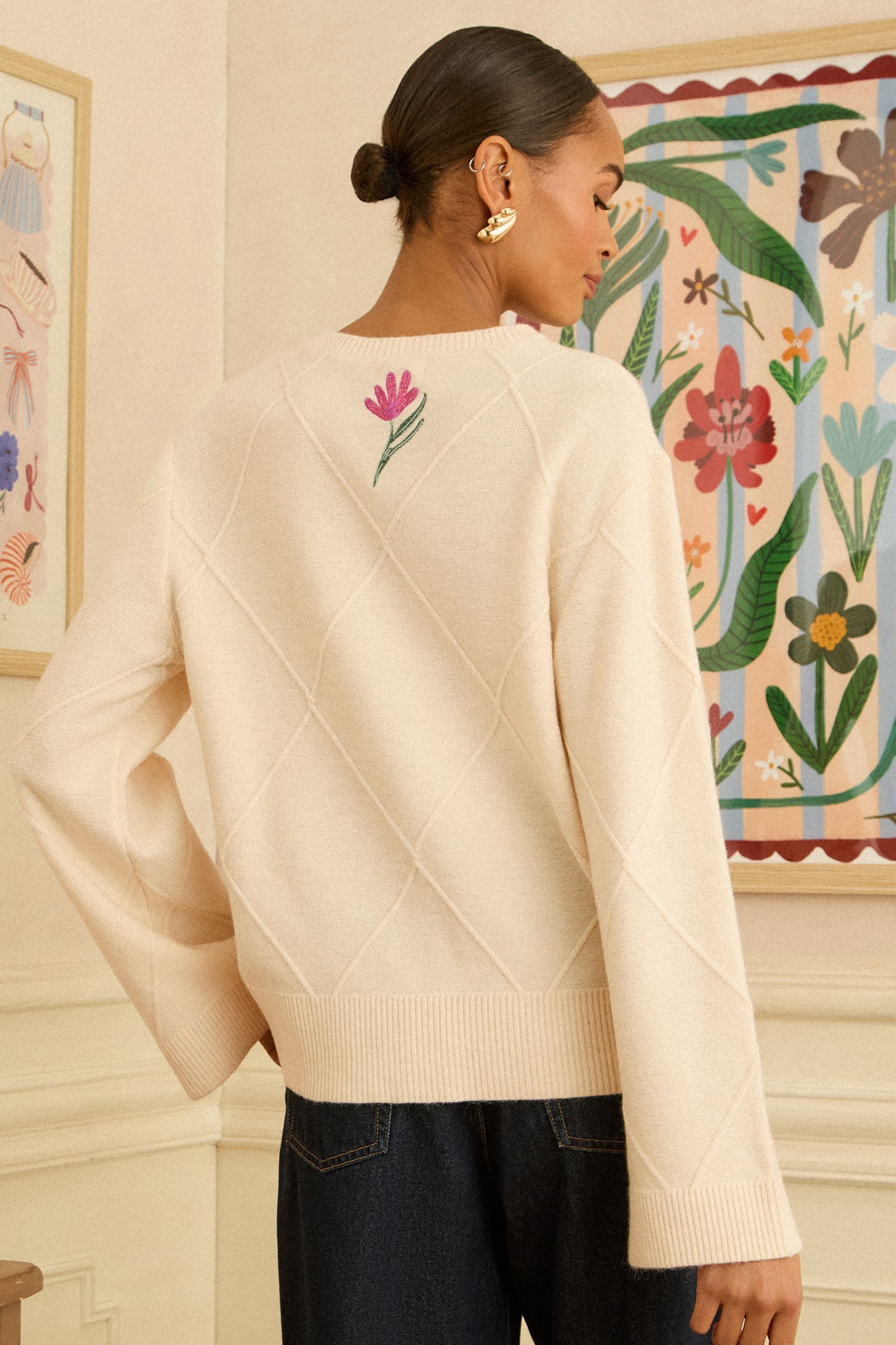 Love & Roses Strickpullover Love & Roses Strickpullover mit Stickerei (1-tl günstig online kaufen
