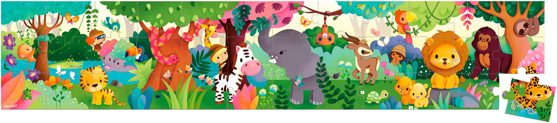 Janod Puzzle Die Wildtiere, 36 Puzzleteile, FSC® - schützt Wald günstig online kaufen