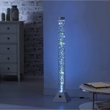 SellTec Stehlampe LED Wassersäule Sprudelsäule AVA, Farbwechselsteuerung (RGB-Farbmanagement), Schnurschalter, 12xLED/0,06W/RGB, Farbwechsel, Sprudelsäule mit 10 Fischen, RGB Dekolampe