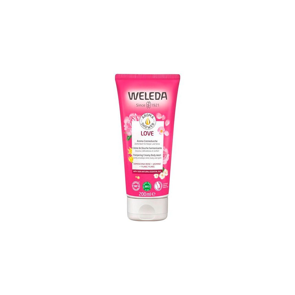 WELEDA Duschgel Bio Love Duschgel mit Rose, Jasmin & Ylang Duft(1x 200ml)