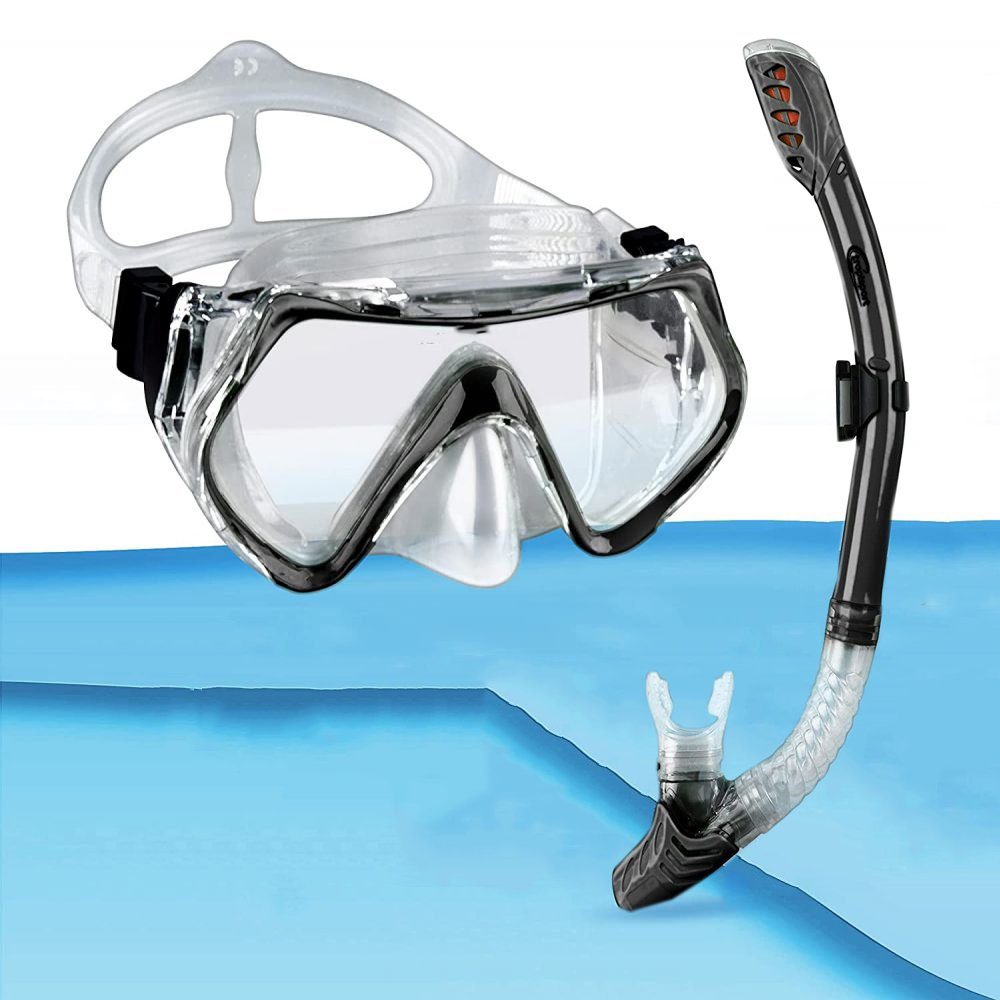 & Tauchmaske Erwachsene GelldG Anti-Leck Taucherbrille Schnorchelset Anti-Fog Taucherbrille