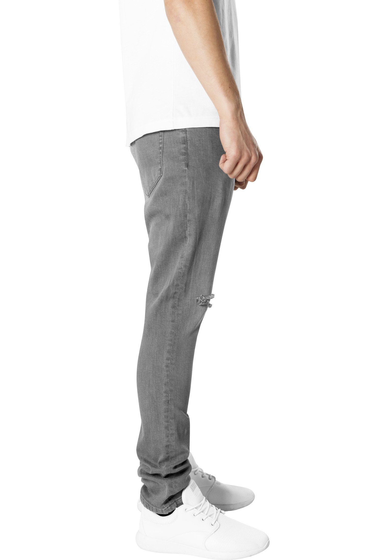 Jeans Slim CLASSICS (1-tlg) Knee URBAN Cut grey Pants Denim Fit Bequeme Herren