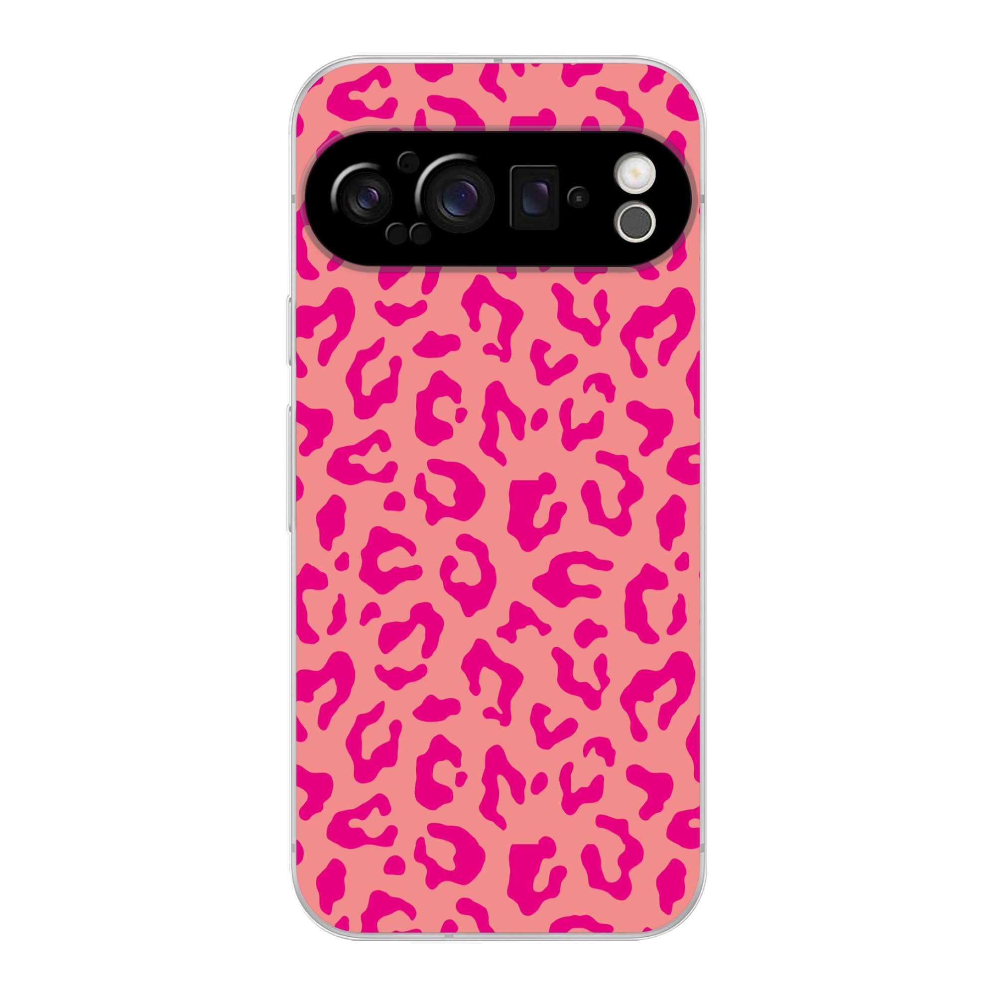 MuchoWow Handyhülle für Google Pixel 9 Pro Pantherdruck - Rosa - Tierdruck - Minimalistisc, Phone Case, Silikon, Schutzhülle Dünn