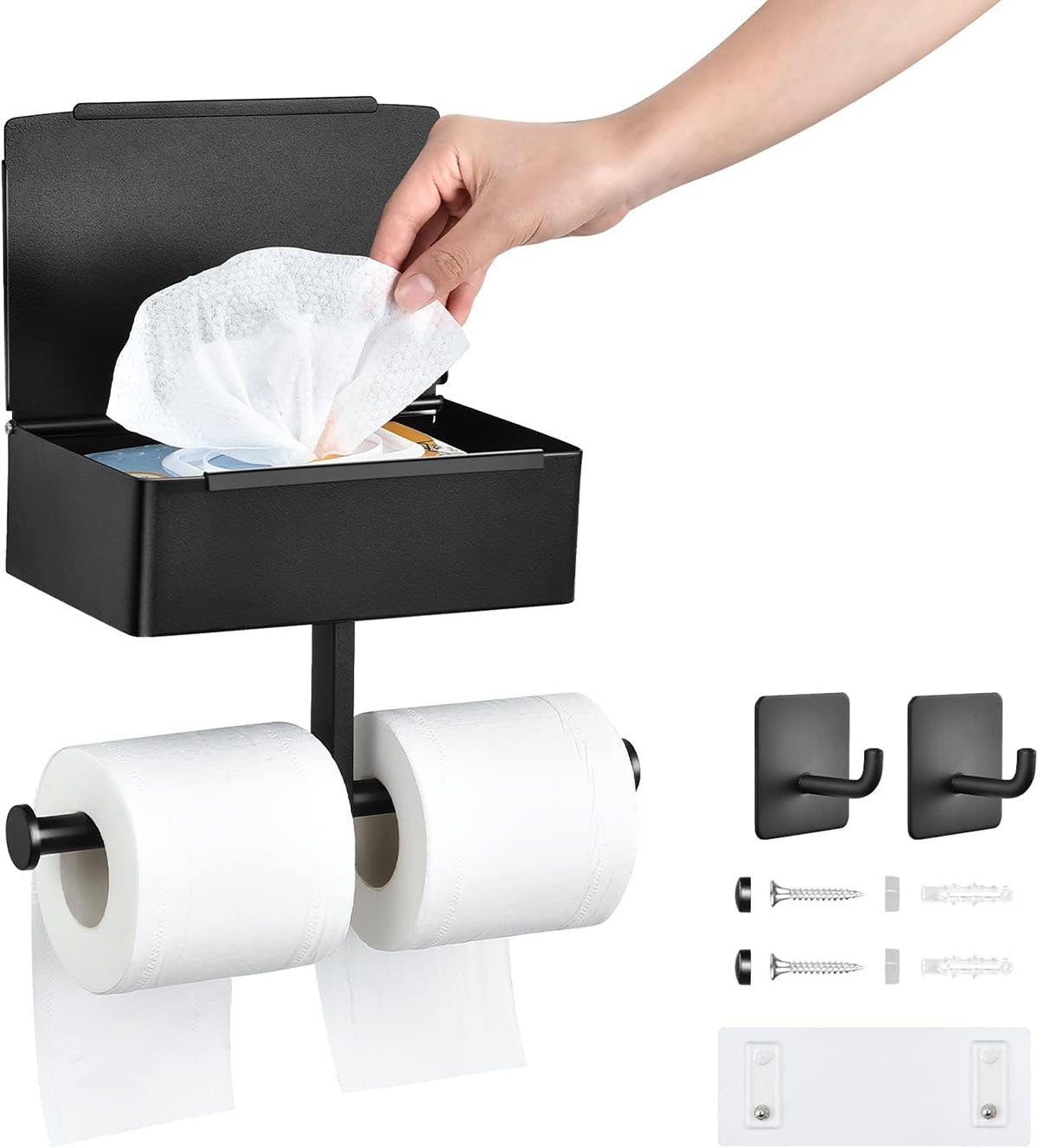 CTGtree Ohne Schwarz Bohren WC Edelstahl Toilettenpapierhalter Toilettenpapierhalter