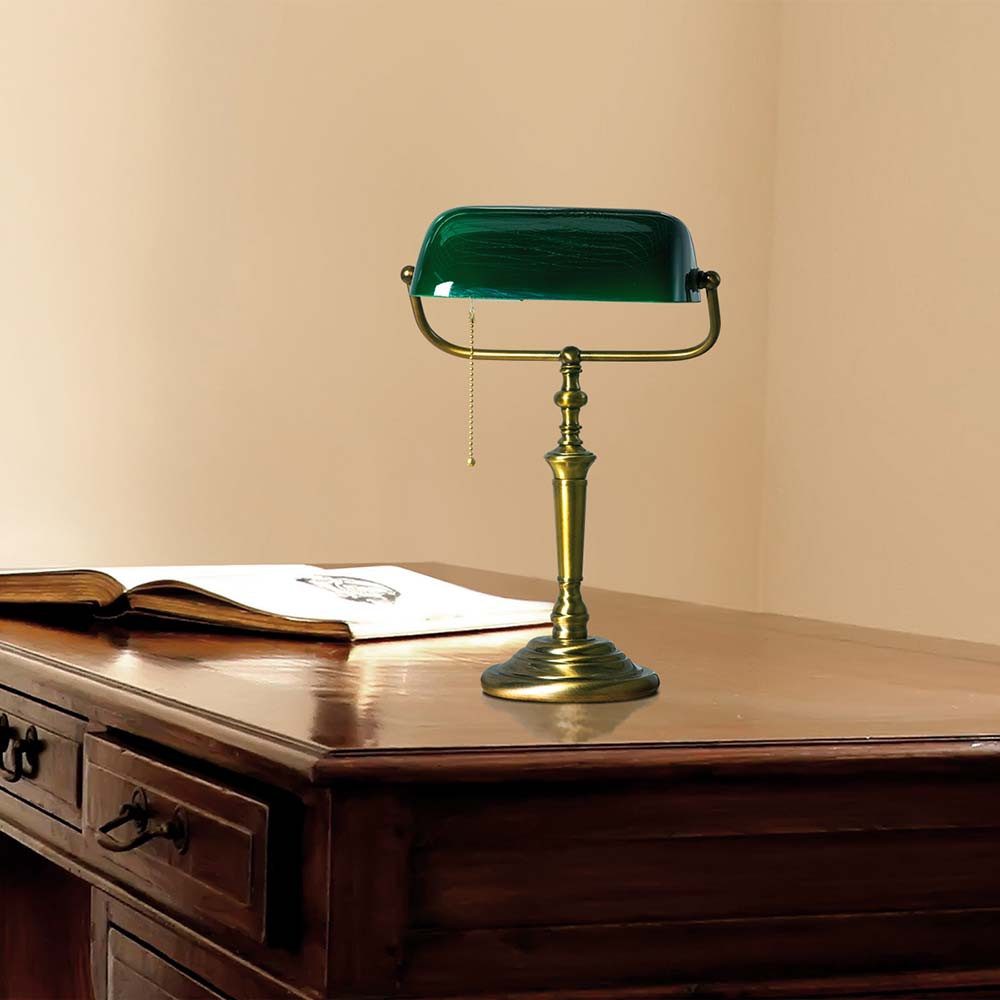 Steinhauer LIGHTING Schreibtischlampe, Leuchtmittel nicht inklusive, Bankerlampe Schreibtischlampe Tischleuchte Büroleuchte