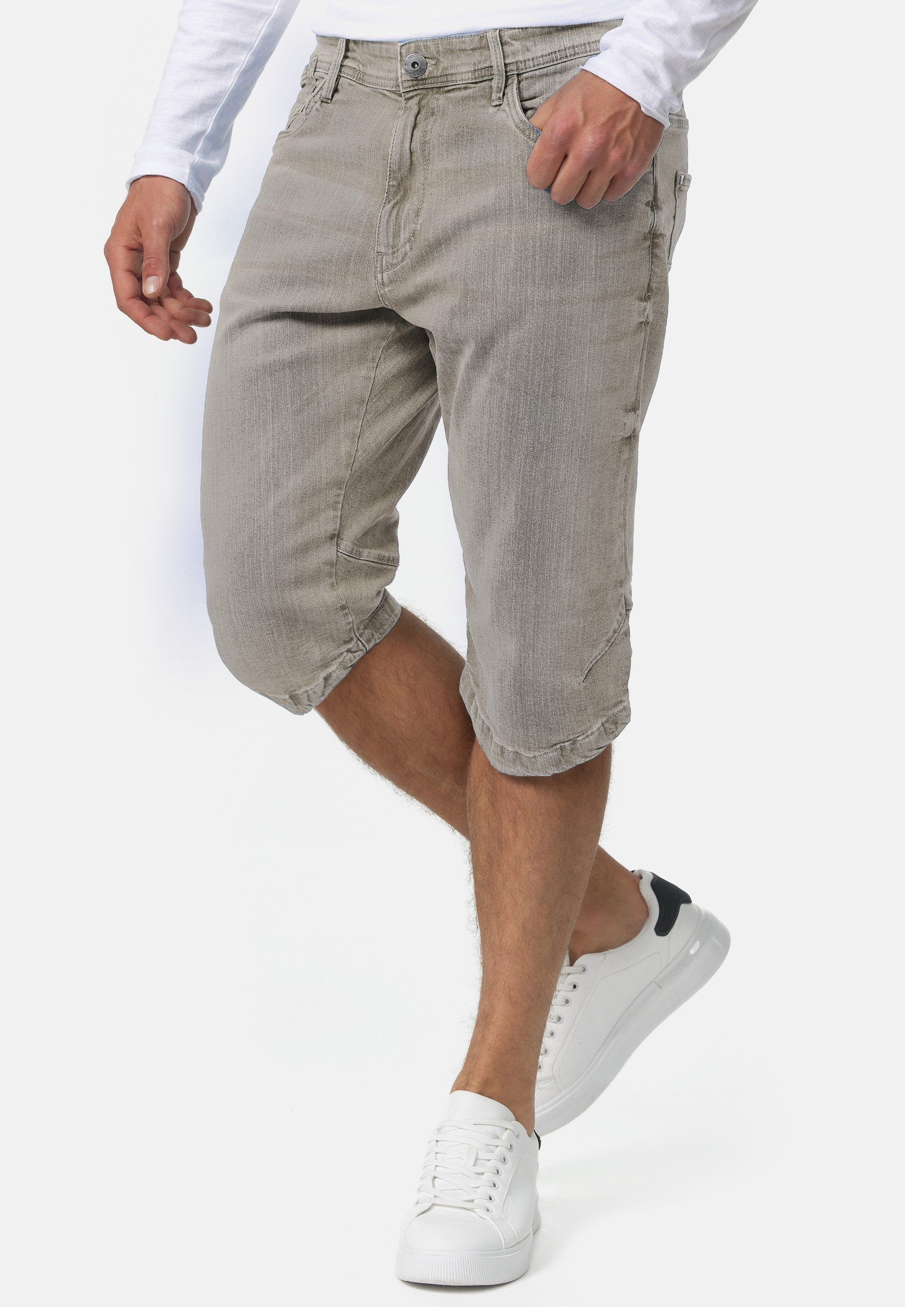 Indicode Jeansshorts Herren Jaspar Jeans Shorts Herrenshorts Herren Denim Stretch Shorts
