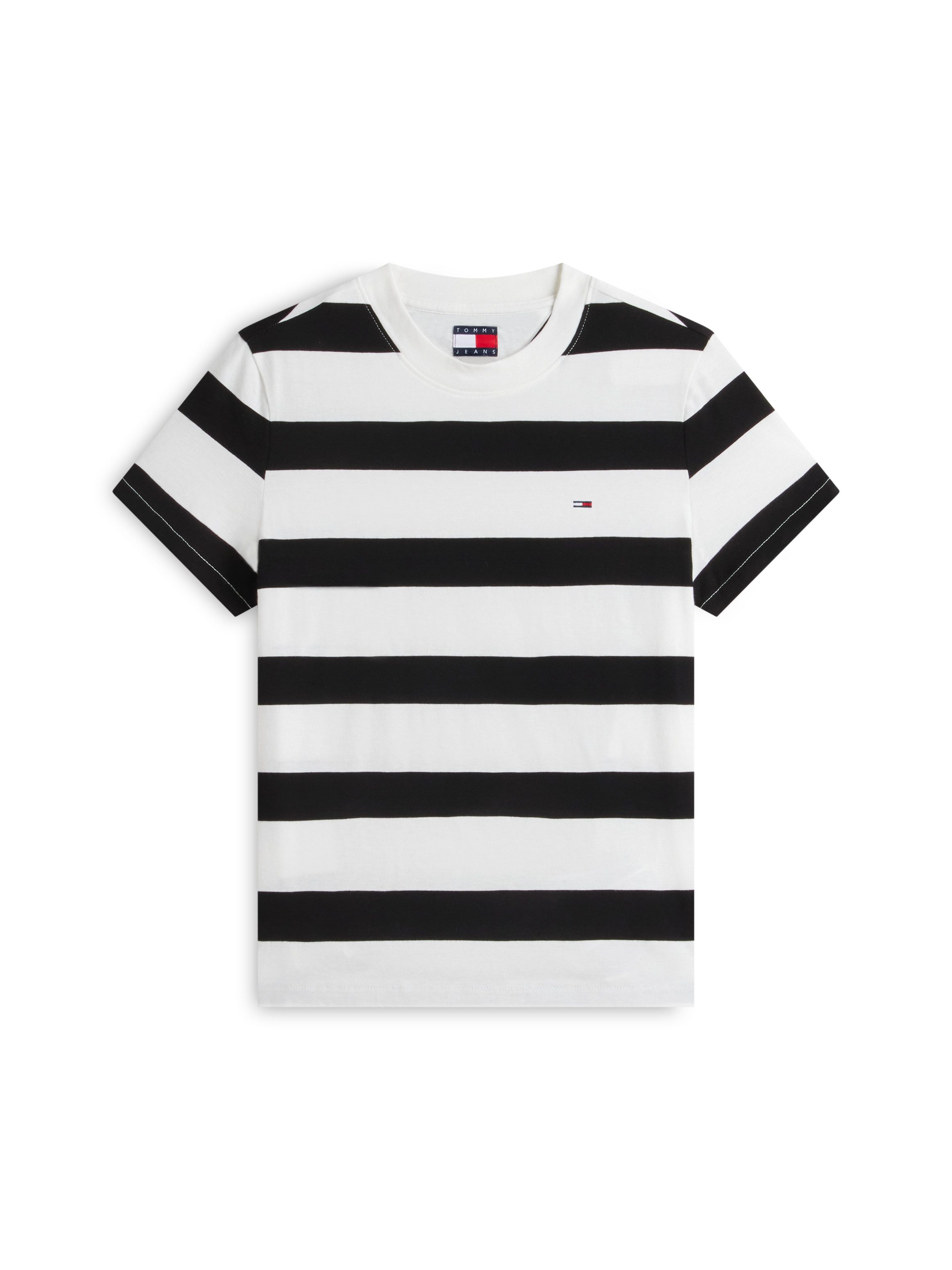 Tommy Jeans Kurzarmshirt TJW REG S FLAG JERSEY SS TEE EXT Baumwolle, regular fit, Kurzarm, Blockstreifen – Bild 5 von 5
