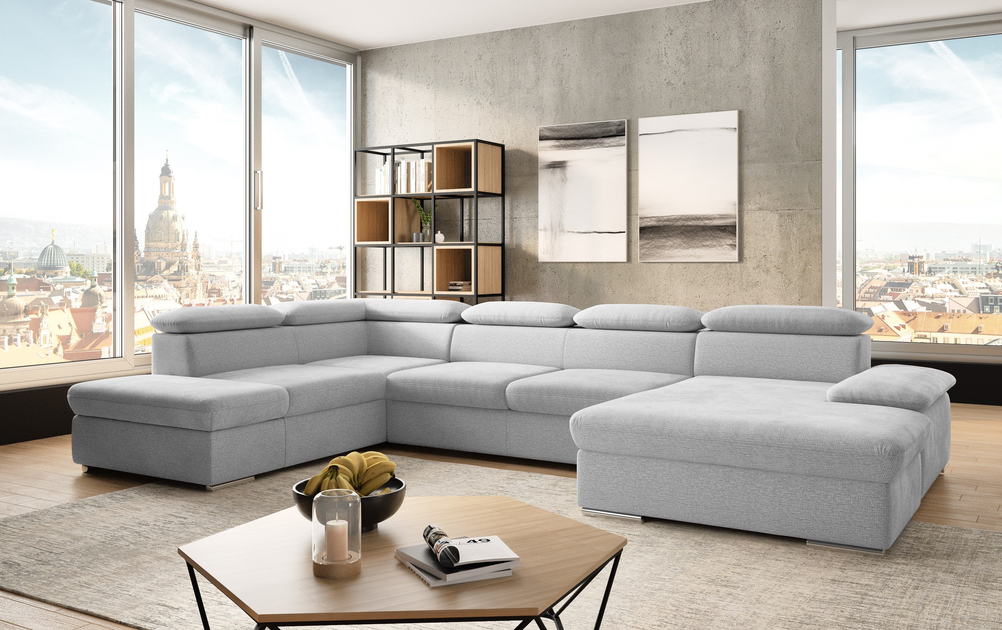 sit&more Wohnlandschaft "Valantine U-Form, B: 349 cm" mit Arm- & Kopfteilve günstig online kaufen