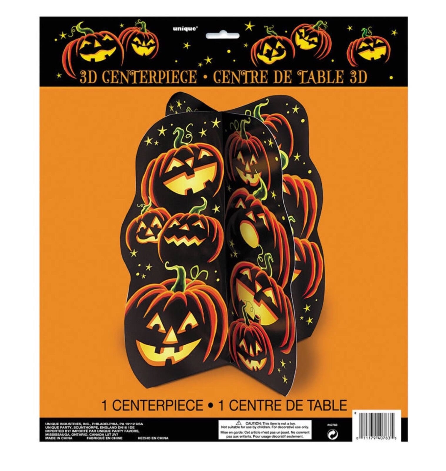 Unique Industries Inc. Dekoobjekt Tischaufsteller Pumpkin Grin Halloween Deko – Bild 2 von 2