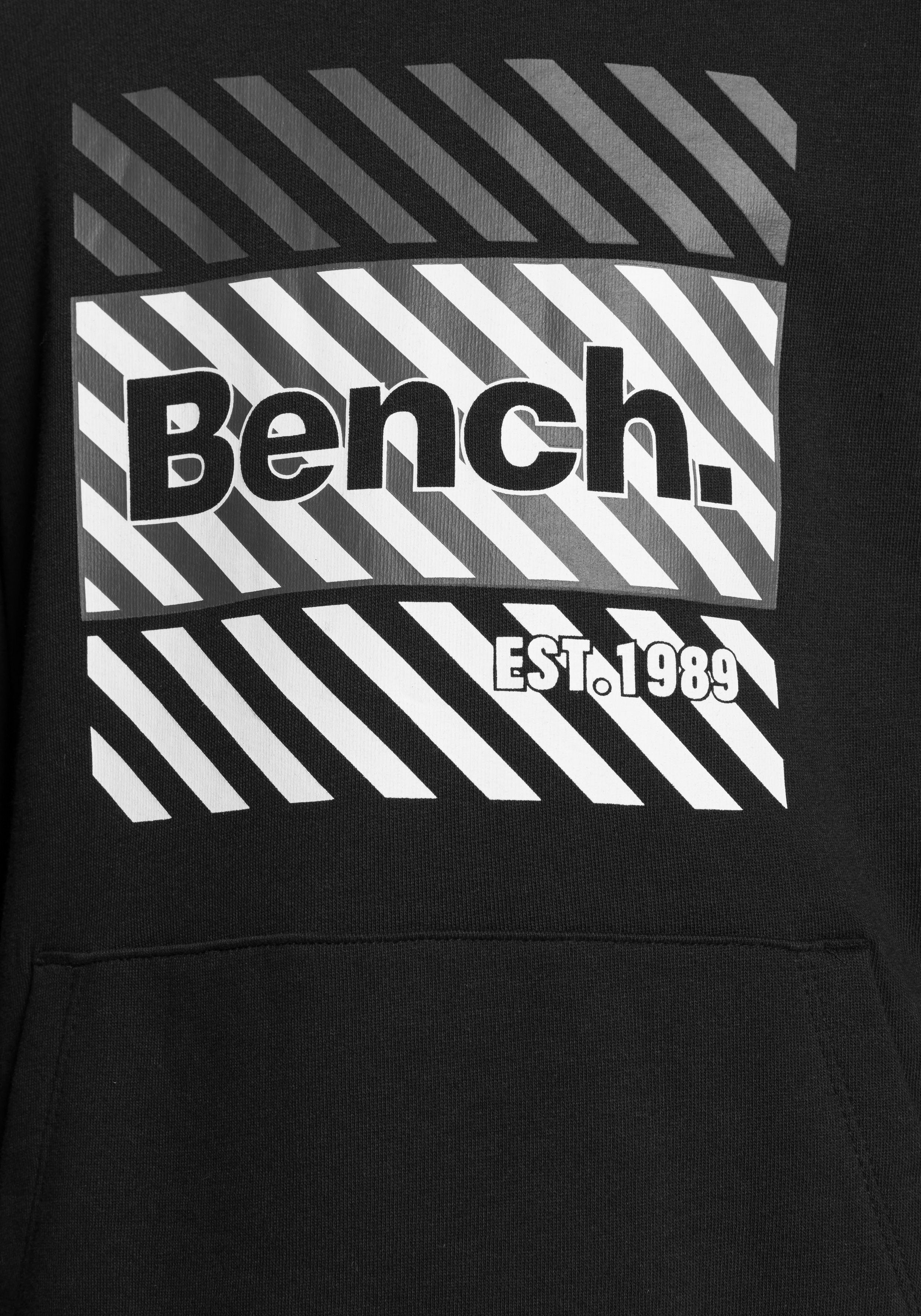 Druck mit Black&White Kapuzensweatshirt trendigem Bench.