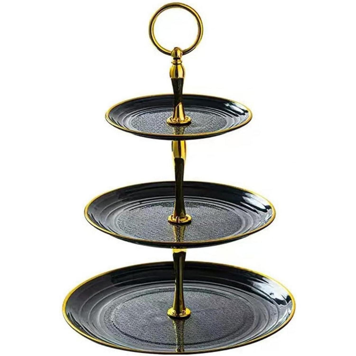 LuxusKollektion Tortenständer Cupcakestand 3stufig Obst Candy Hochzeit Party Dekoration Dunkelbraun
