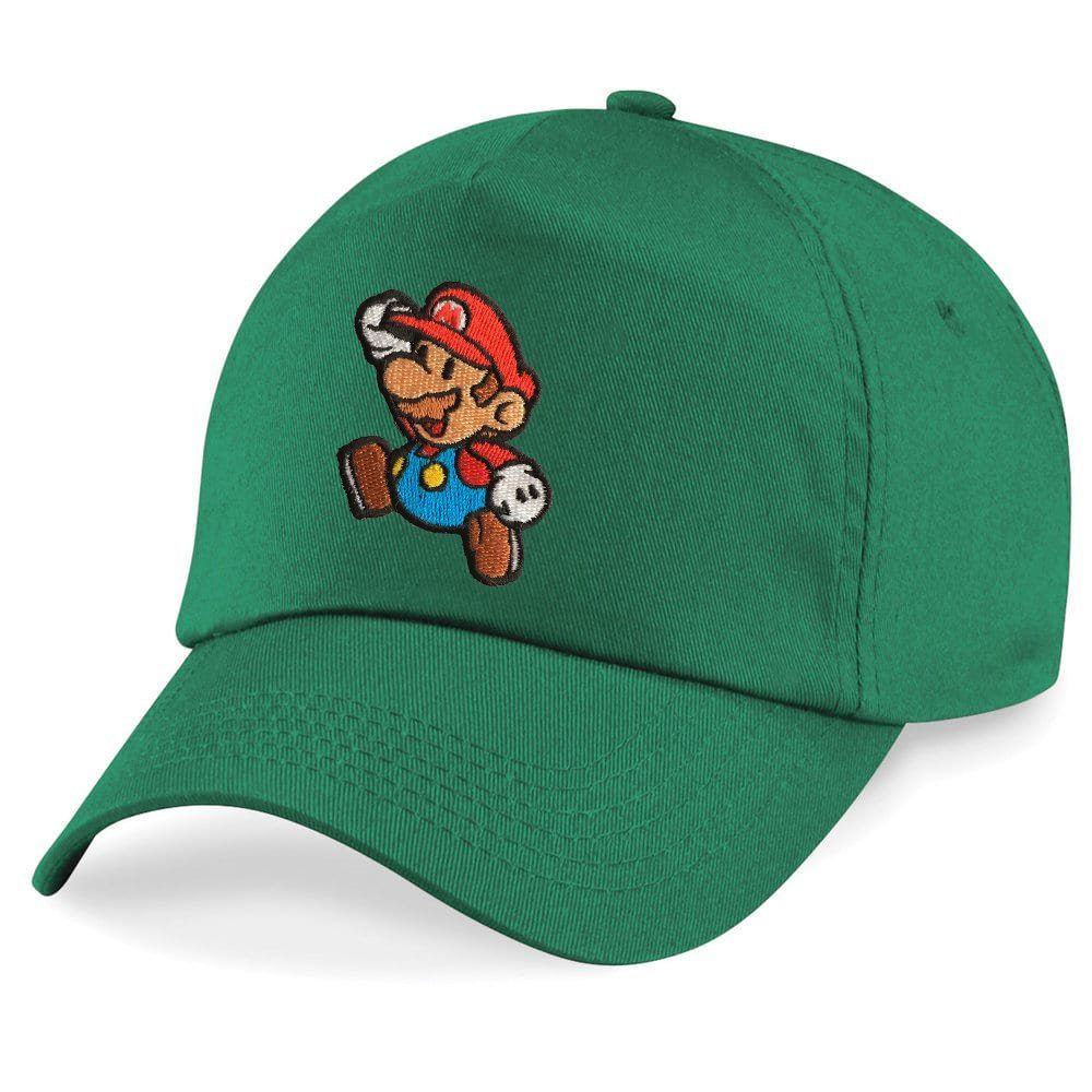 Blondie & Brownie Baseball Cap Kinder Mario Stick Patch Luigi Klempner Peach Super Nintendo One Size Maigrün
