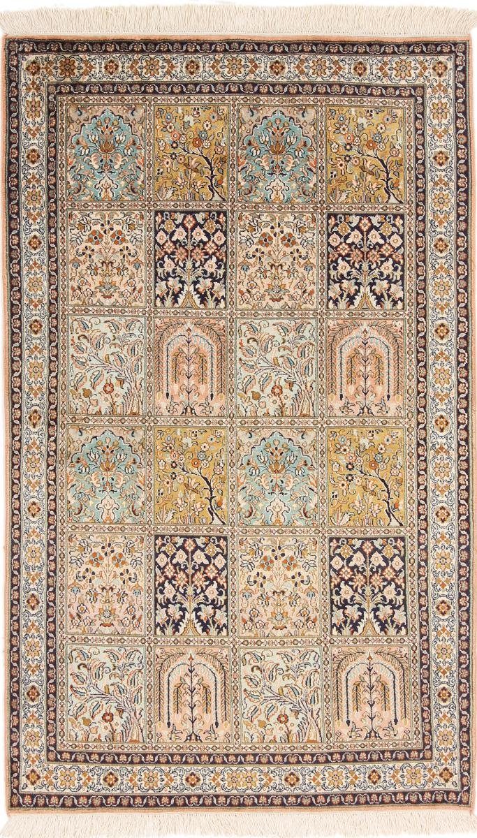 Handgeknüpfter Seide Seidenteppich Orientteppich, rechteckig, Kaschmir Trading, 93x156 Höhe: 4 mm Nain
