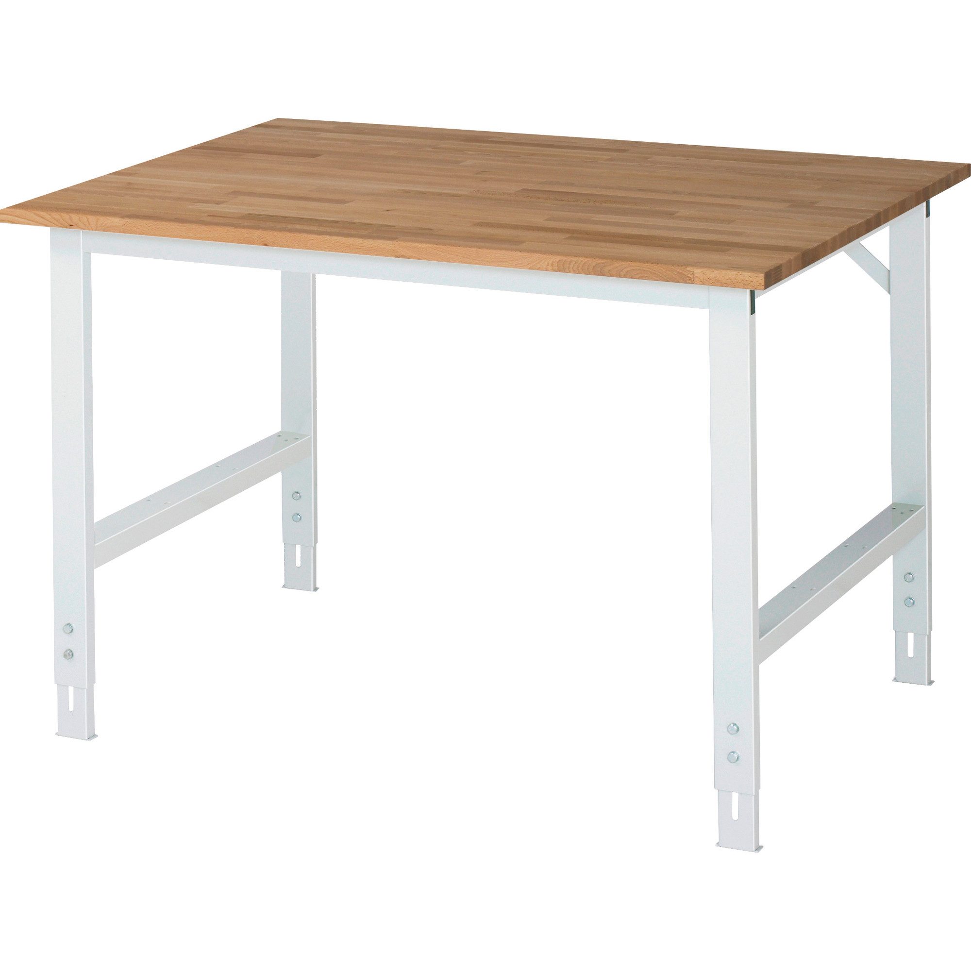 RAU Werkbank Arbeitstisch 1250x1000x760-1080 B-Platte 25mm lichtgrau