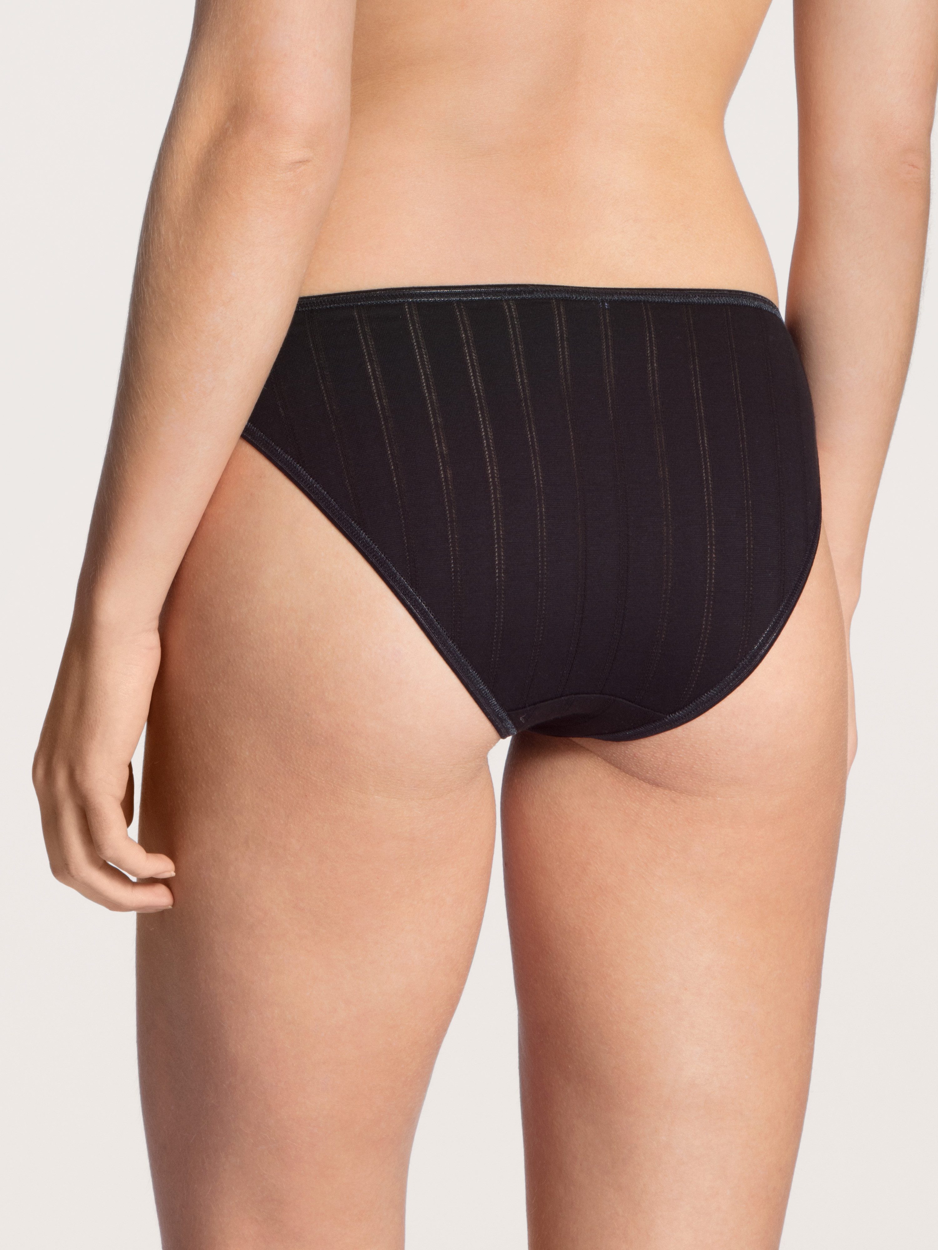 CALIDA Slip Etude Toujours Nadelstreifen-Optik, florale Spitze, Regular-Cut, Jacquard, elastisch