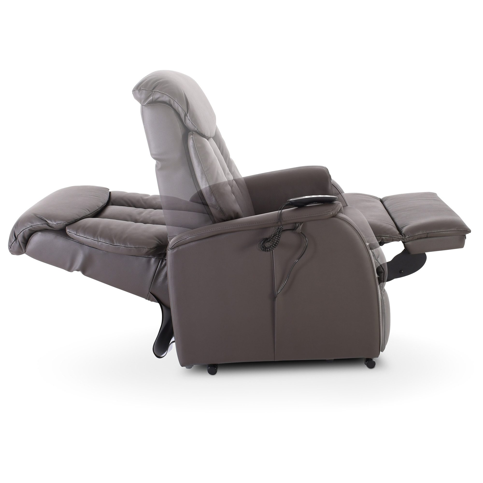 Raburg TV-Sessel XL-Fernsehsessel mit Aufstehhilfe & Liegefunktion, 150 kg, Marin, elektrisch mit Fernbedienung, 3× Motoren, Taschenfederkern, Leder