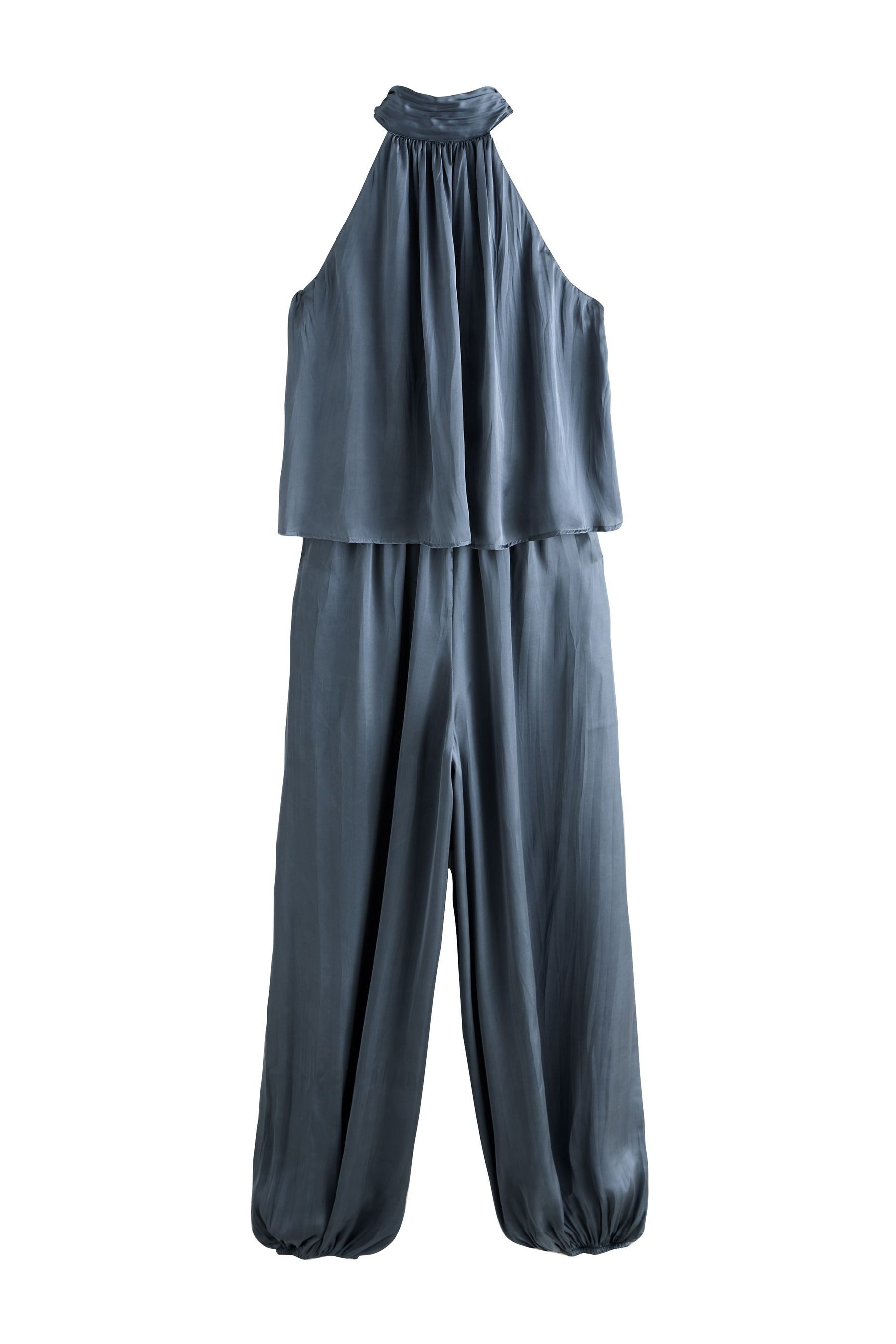 Next Jumpsuit Jumpsuit aus Satin mit Neckholder und Ballon-Bein (1-tlg)