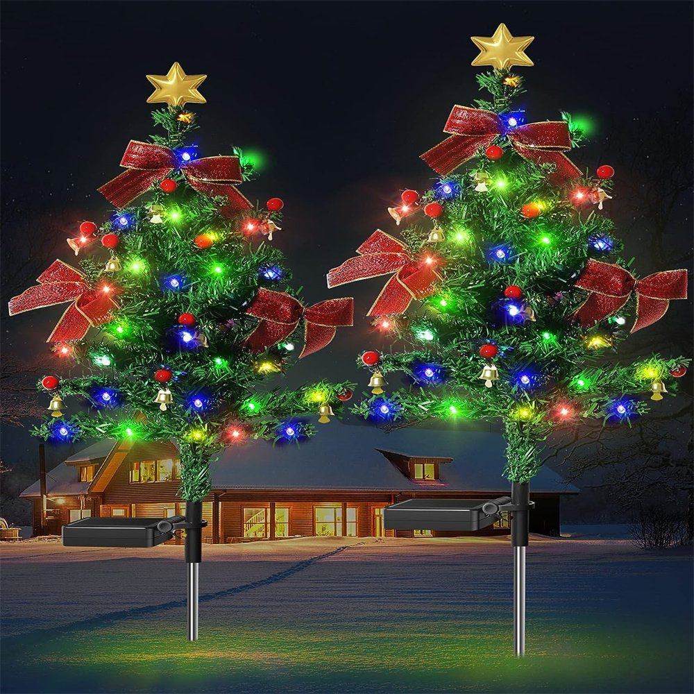 TUABUR Christbaumschmuck Solar Weihnachtsbaumlichter, 20 LEDs, wasserdicht, für draußen