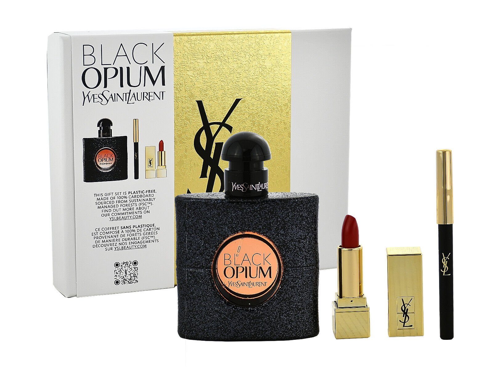 YVES SAINT LAURENT Duft-Set YSL, BLACK OPIUM EDP 50 VAPO+MINI ROUGE 01+ MINI