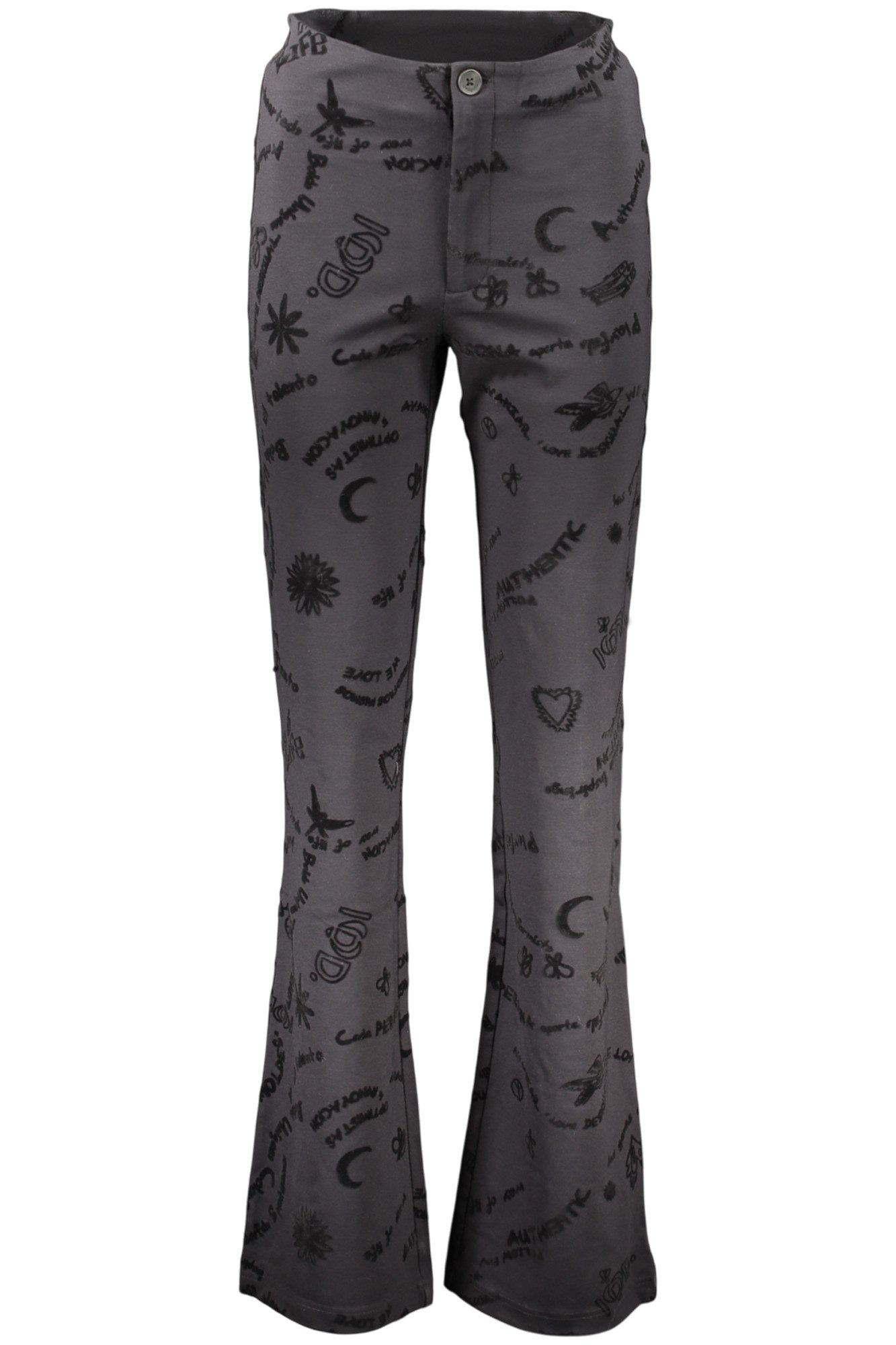 Desigual 5-Pocket-Hose Damenhose mit Kontrastdetails und Reißverschluss in Schwarz