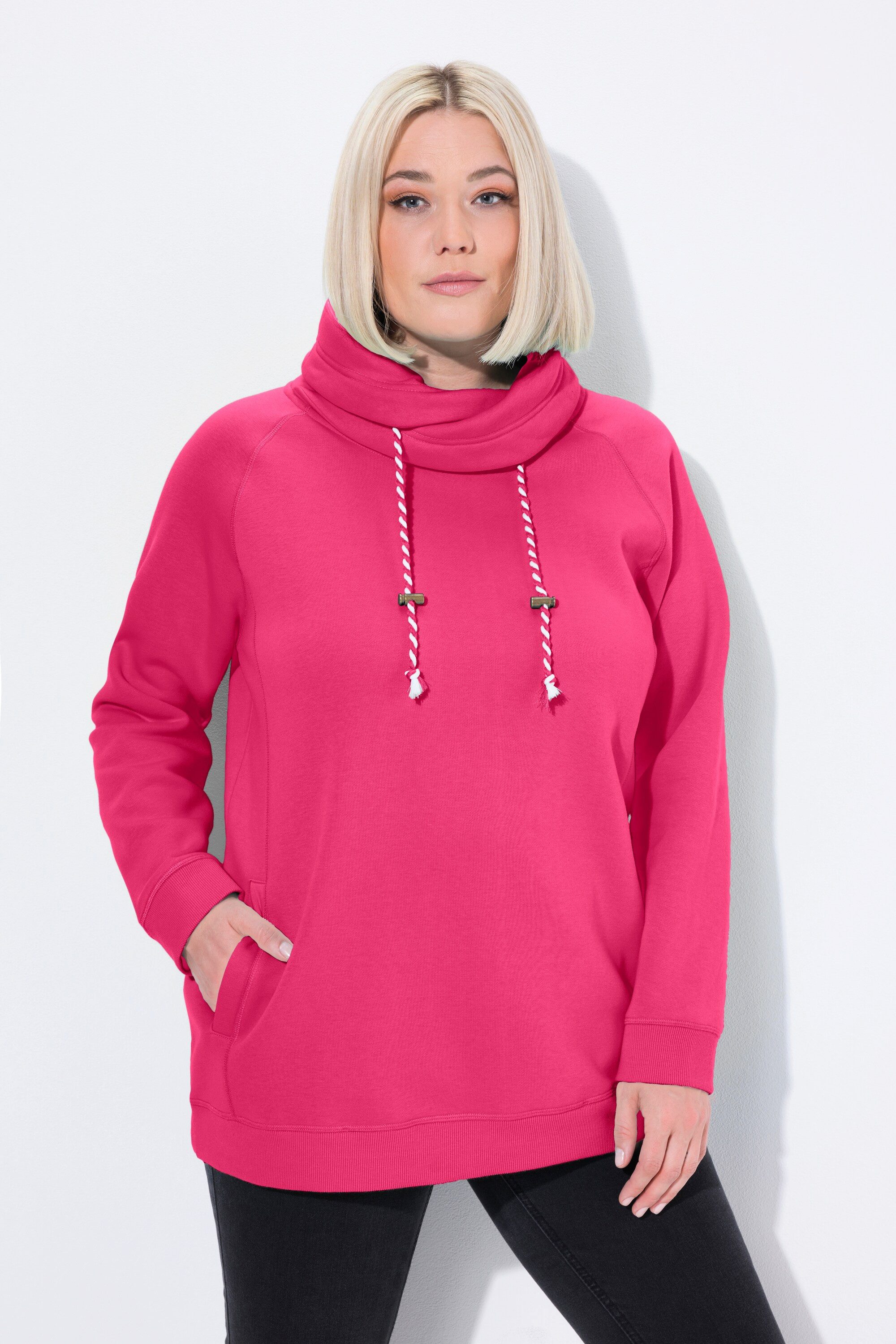 Ulla Popken Sweatshirt Bis 64 Sweatshirt mit Stehkragen Pullover günstig online kaufen