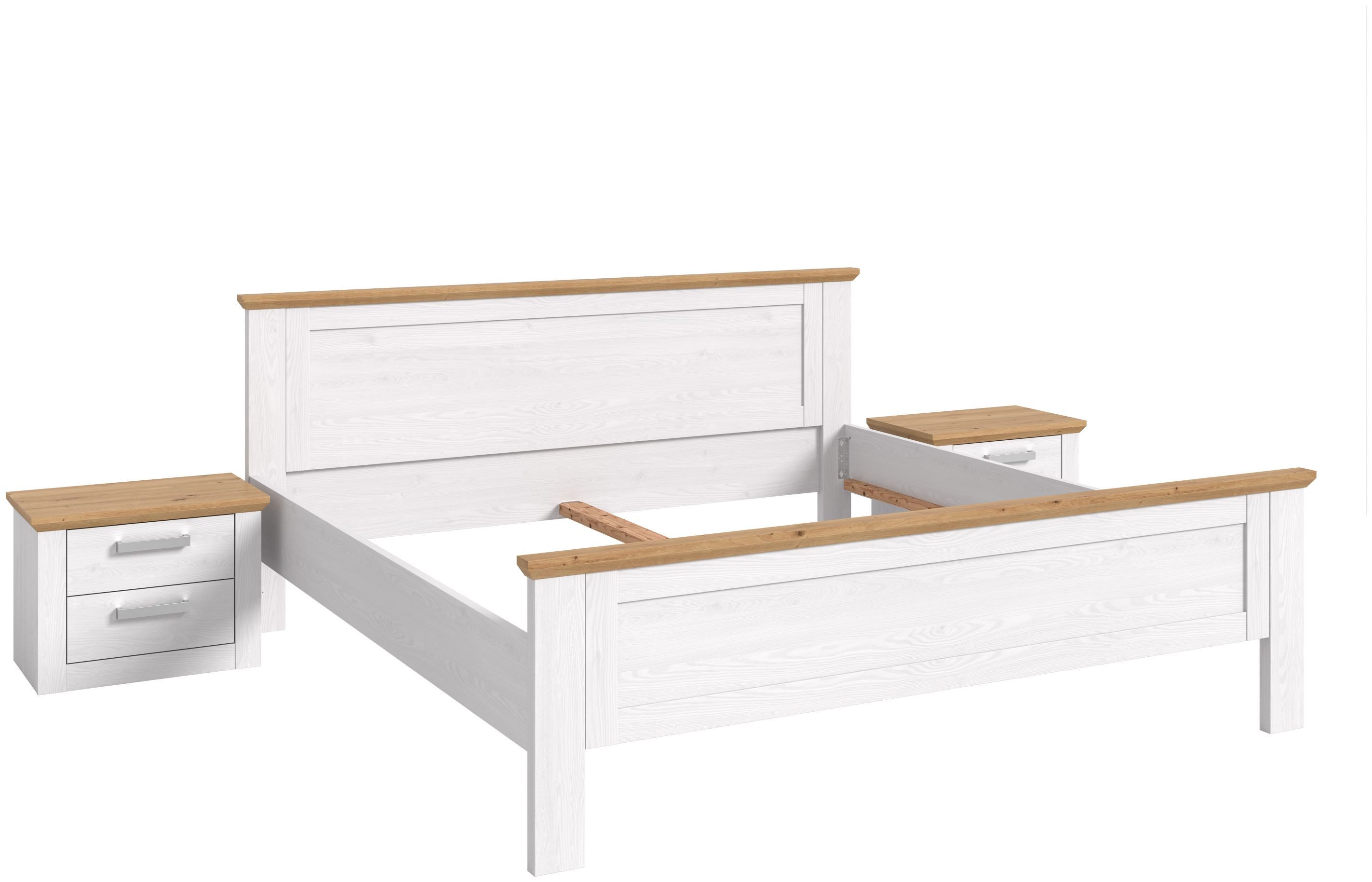 xonox.home Schlafzimmer-Set Verona, (2-tlg. Bett 180x200 cm & Nachtkommode), in Sibiu Lärche Nachbildung B/H/T ca.: 301 x 90 x 209 cm