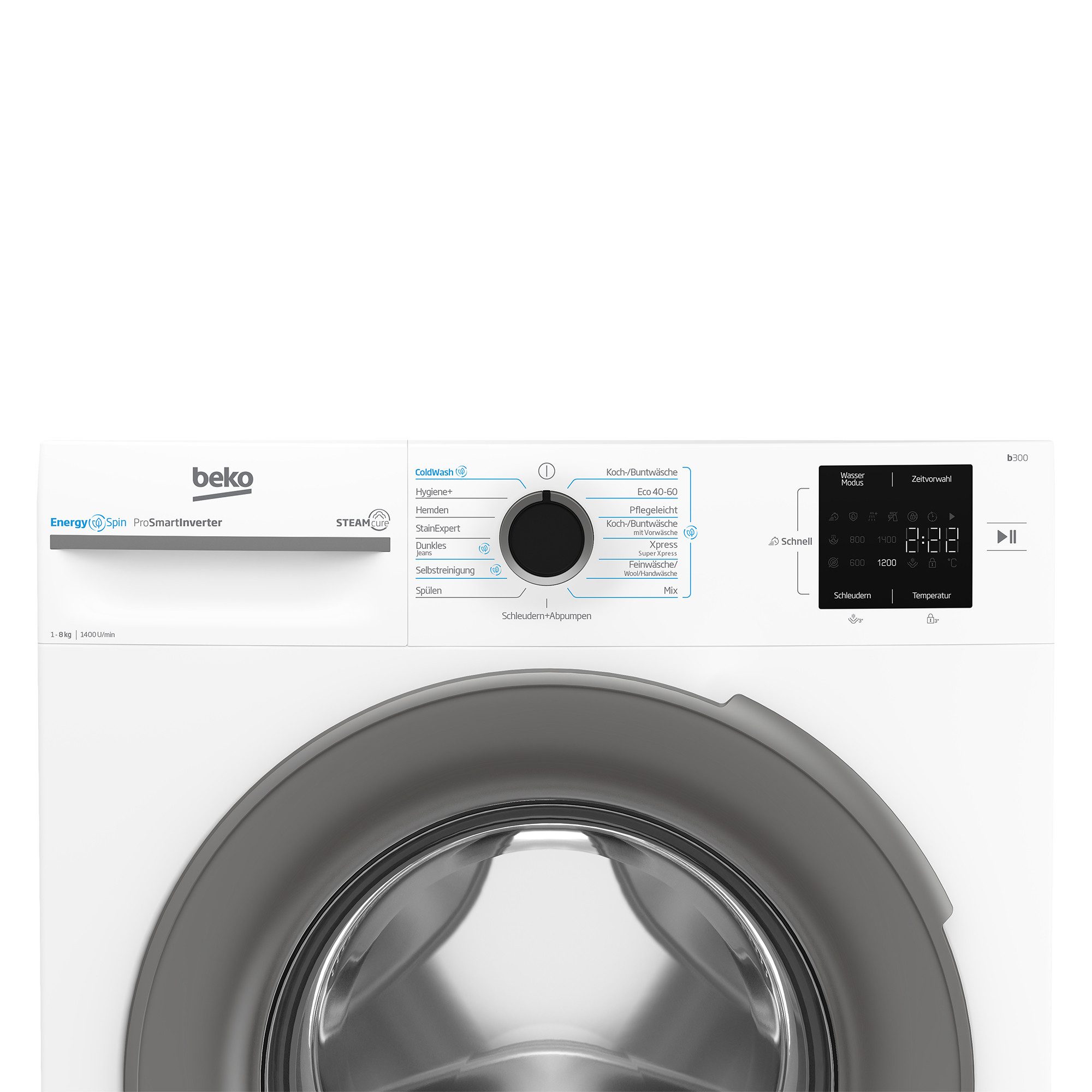 BEKO Waschmaschine BM3WFU4841W1, 8 kg, 1400 U/min, EnergySpin- bis zu 35% sparsamer