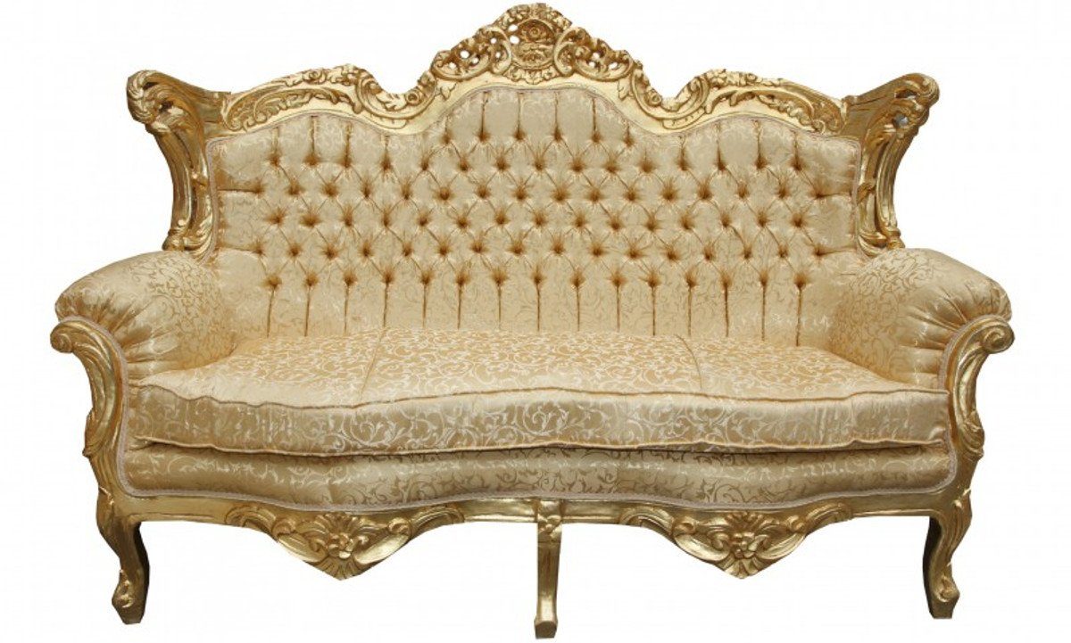 Casa Padrino 2-Sitzer Barock 2er Sofa Master Gold Muster / Gold 2Mod- Wohnzimmer Couch Möbel Lounge