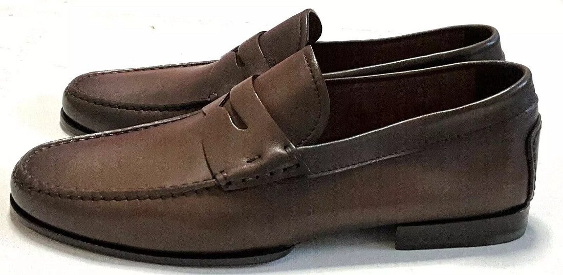 SANTONI Santoni Herren Schuhe, Santoni Herren Leder Loafers, Santoni Mokassins Loafer aus Echte Leder