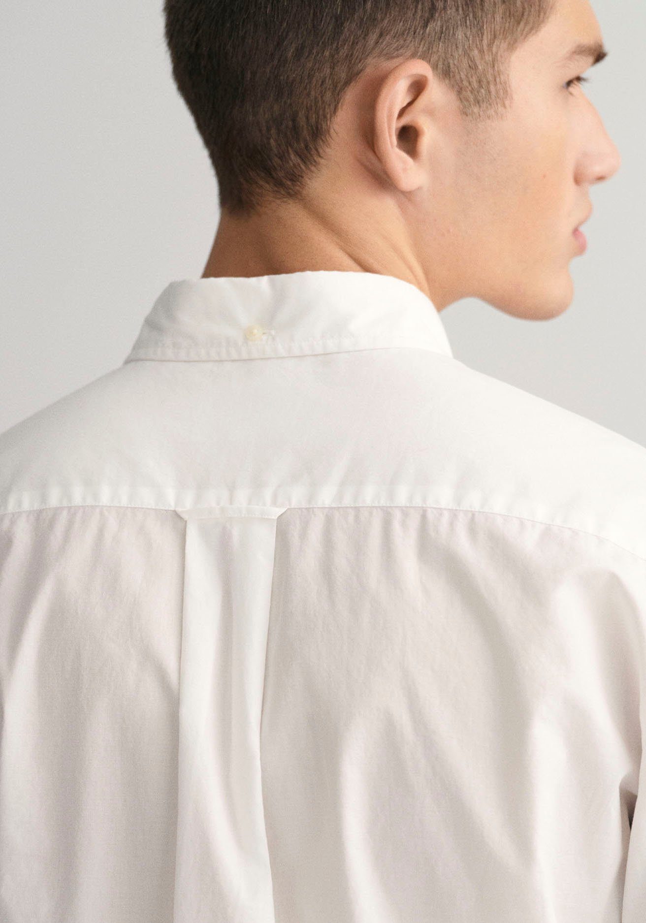 Gant Langarmhemd REG POPLIN SHIRT White Brusttasche auf der Stickerei Label mit