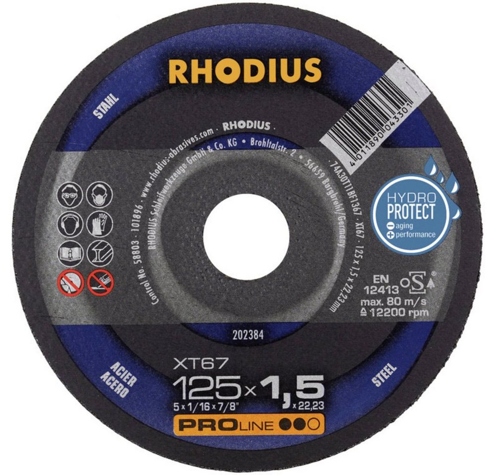 Thumbnail - Rhodius Trennscheibe Rhodius XT67 210744 Trennscheibe gerade 125 mm 10 St. Stahl, Ø 125.00 mm