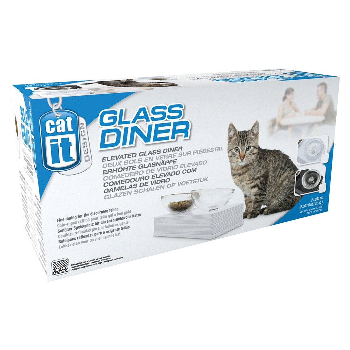 Catit Futterbehälter Style Glass Diner schwarz